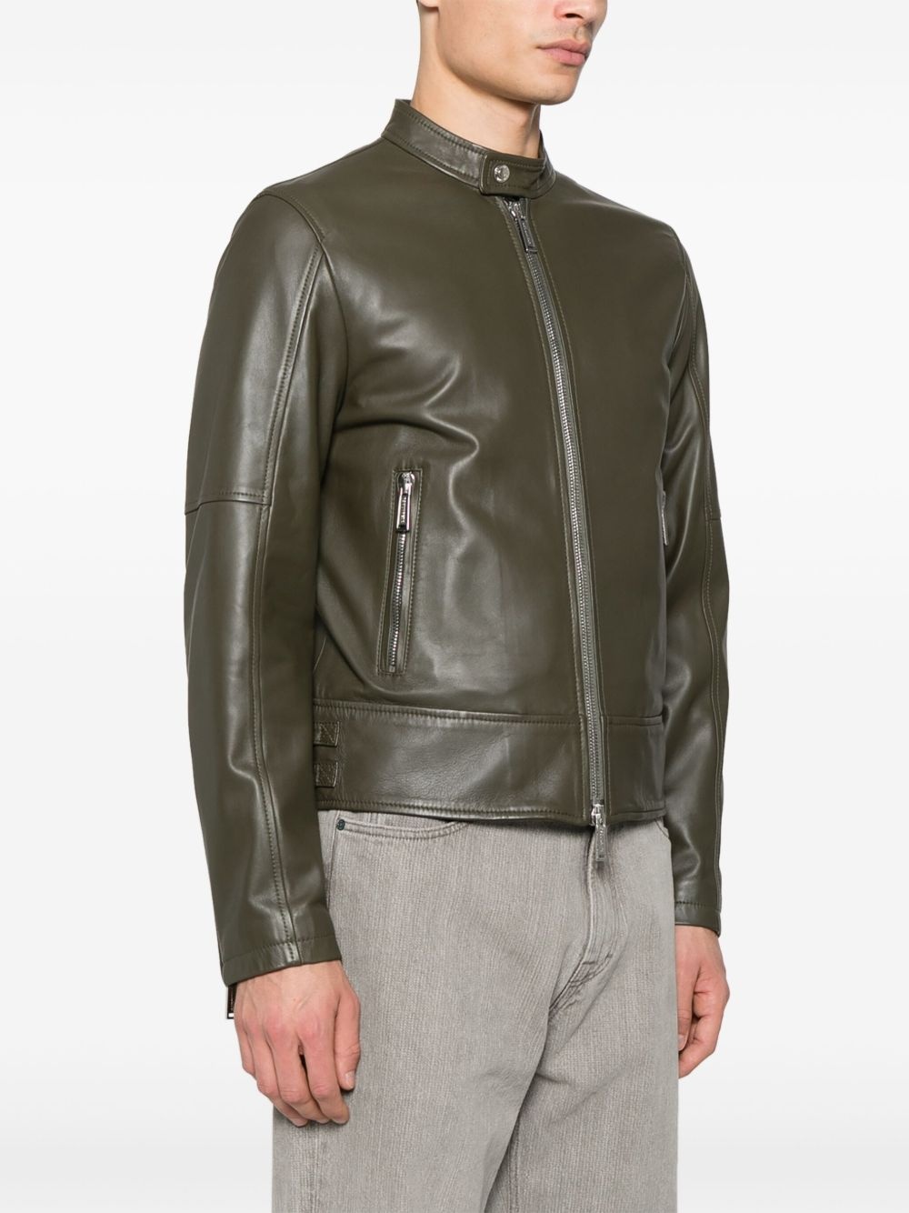 leather biker jacket - 3