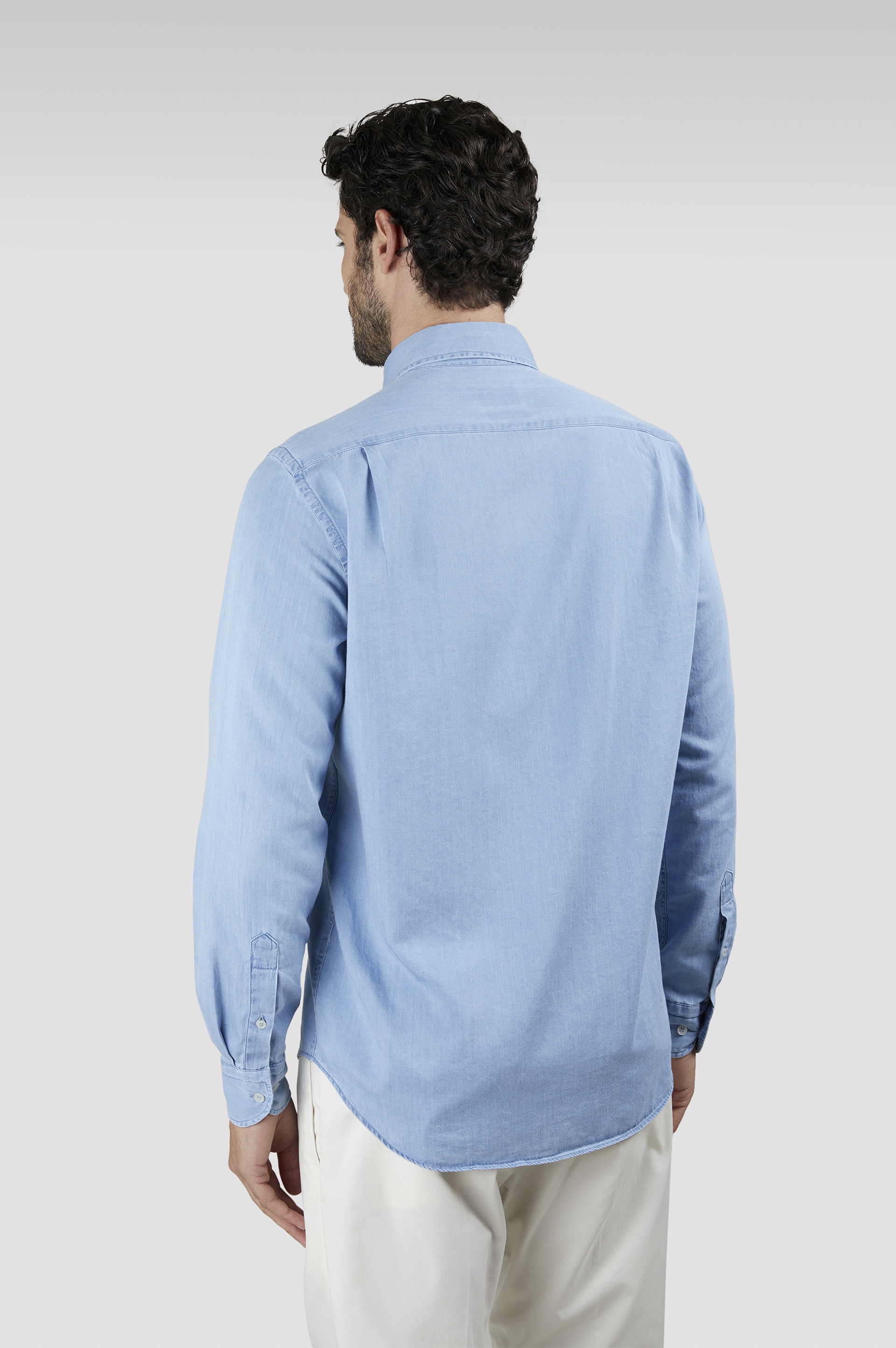 GIZA COTTON X-SOFT LIGHT DENIM SHIRT - 3