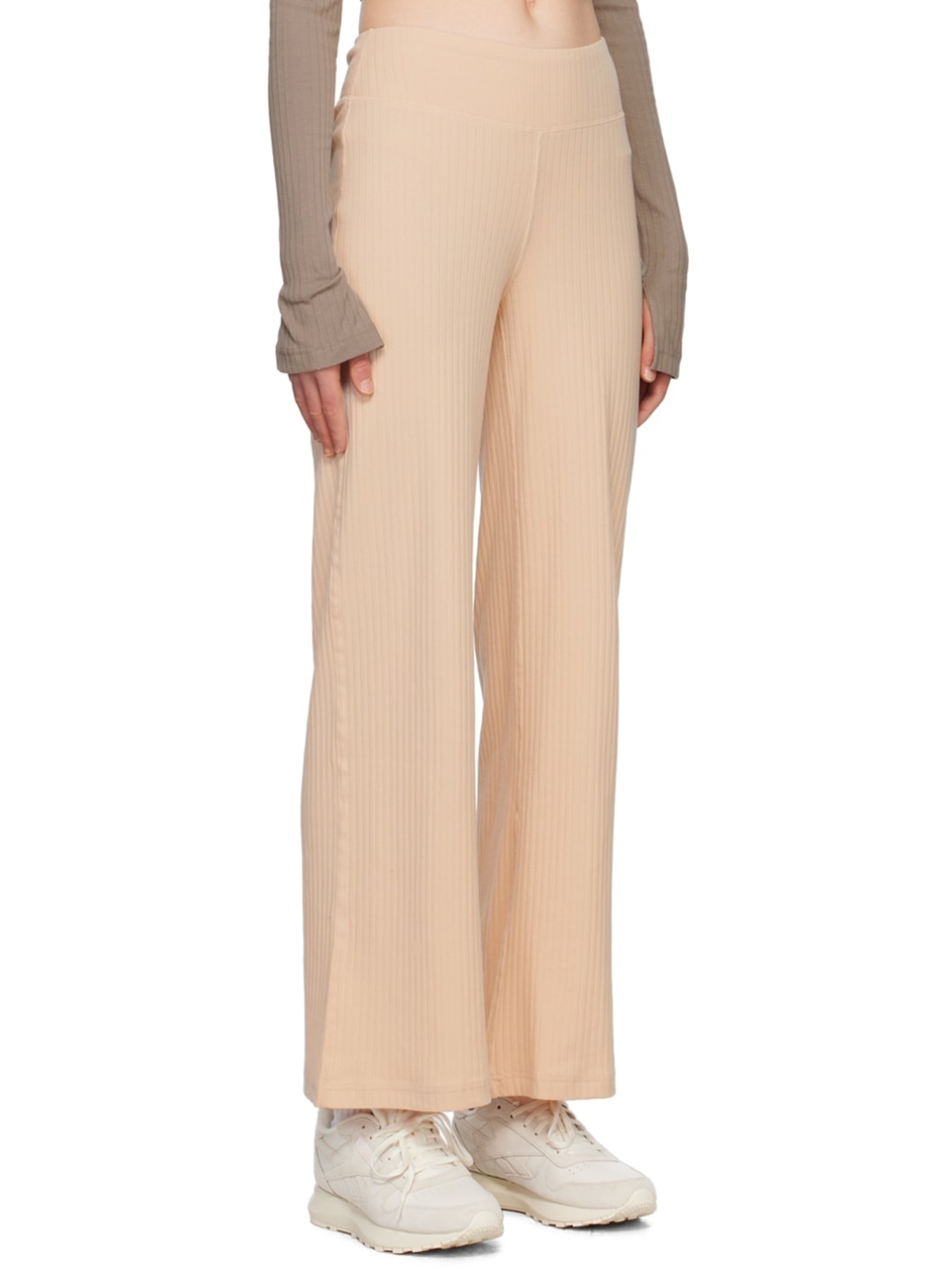 Beige Embroidered Lounge Pants - 2