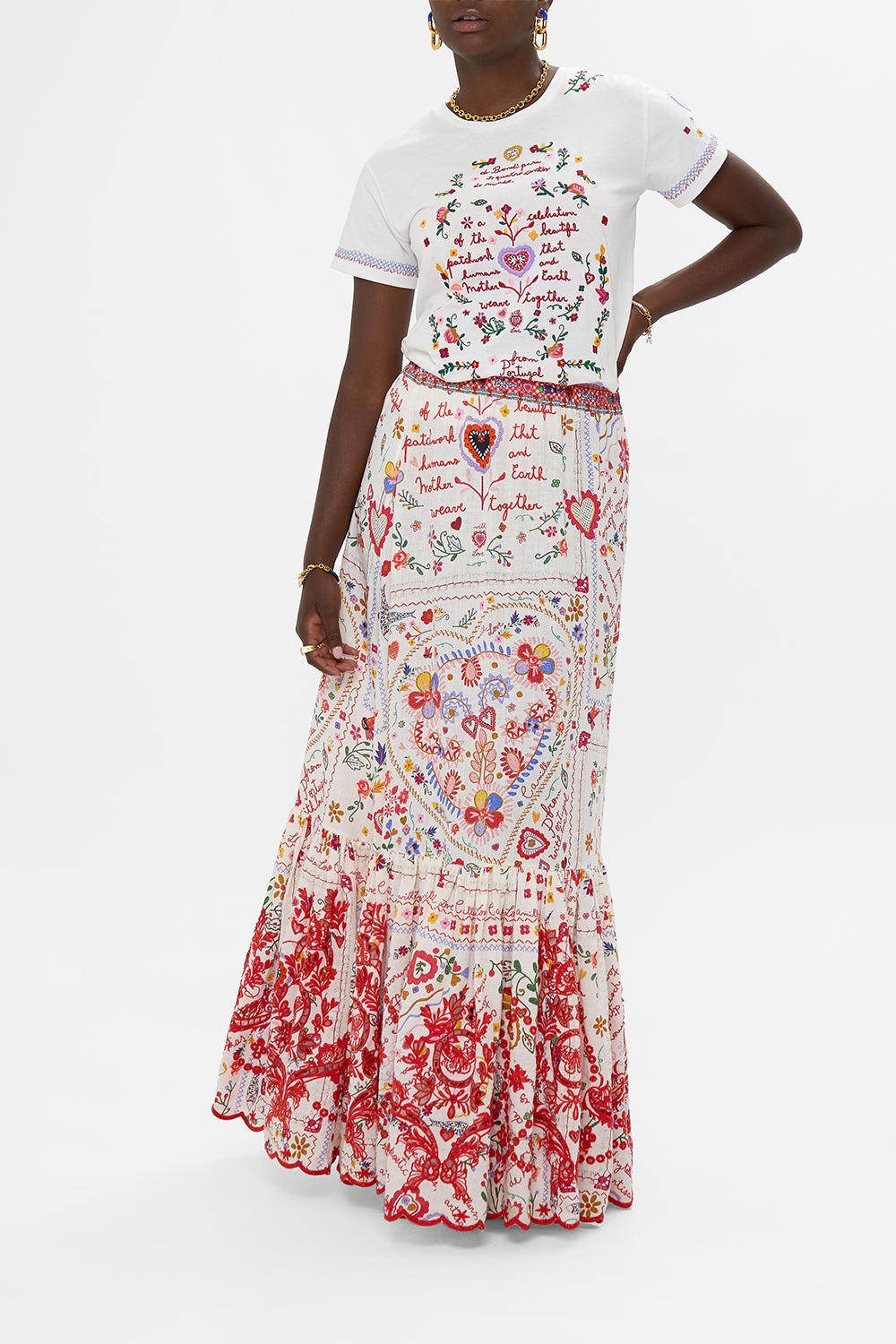 MAXI SKIRT WITH RUFFLE HEM - 2