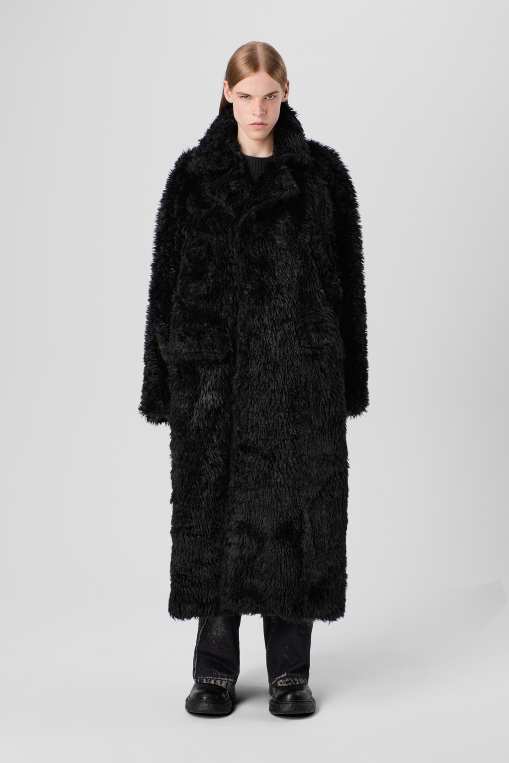 Black textured coat - 2