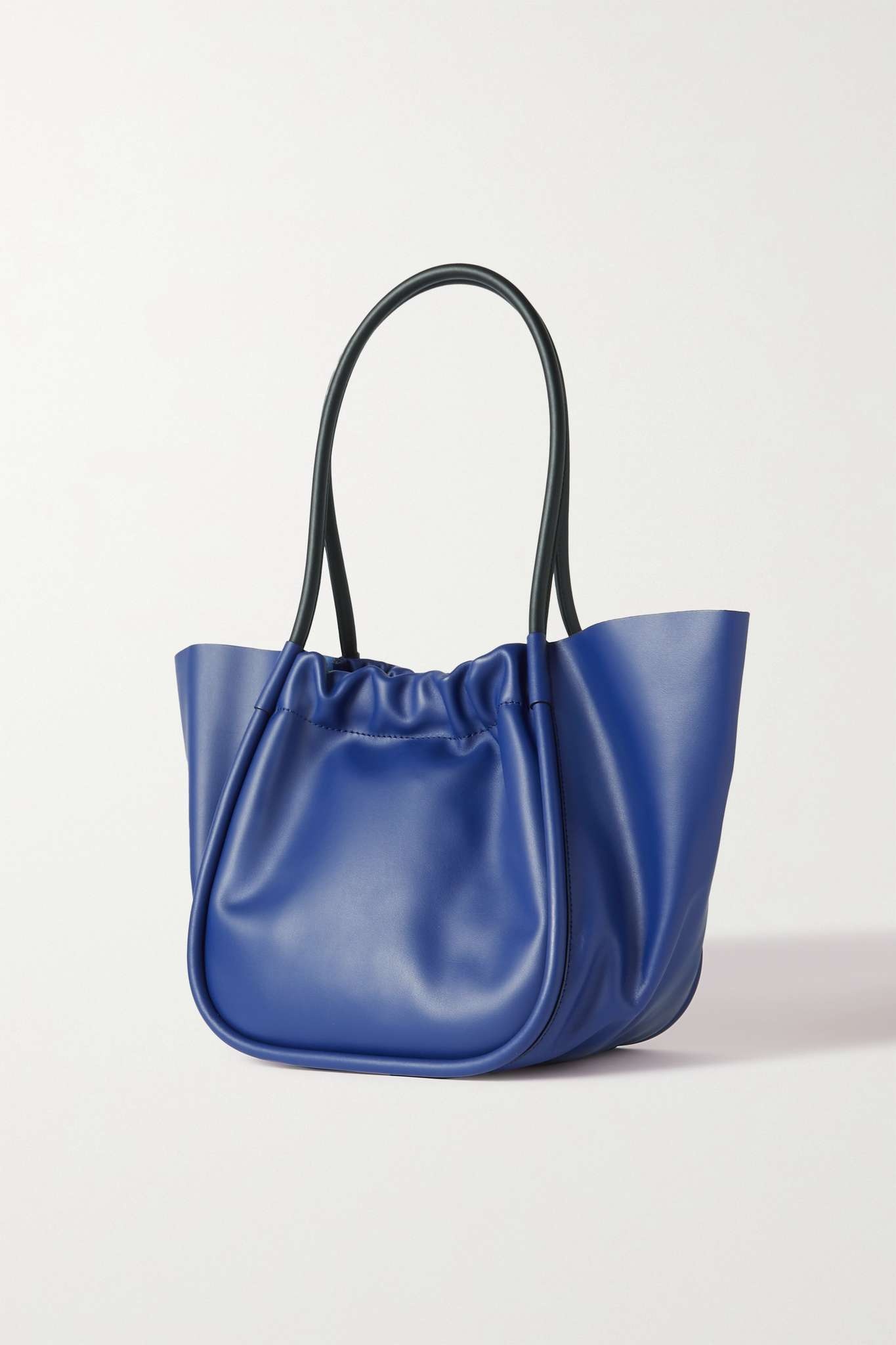 Ruched L two-tone leather tote - 3