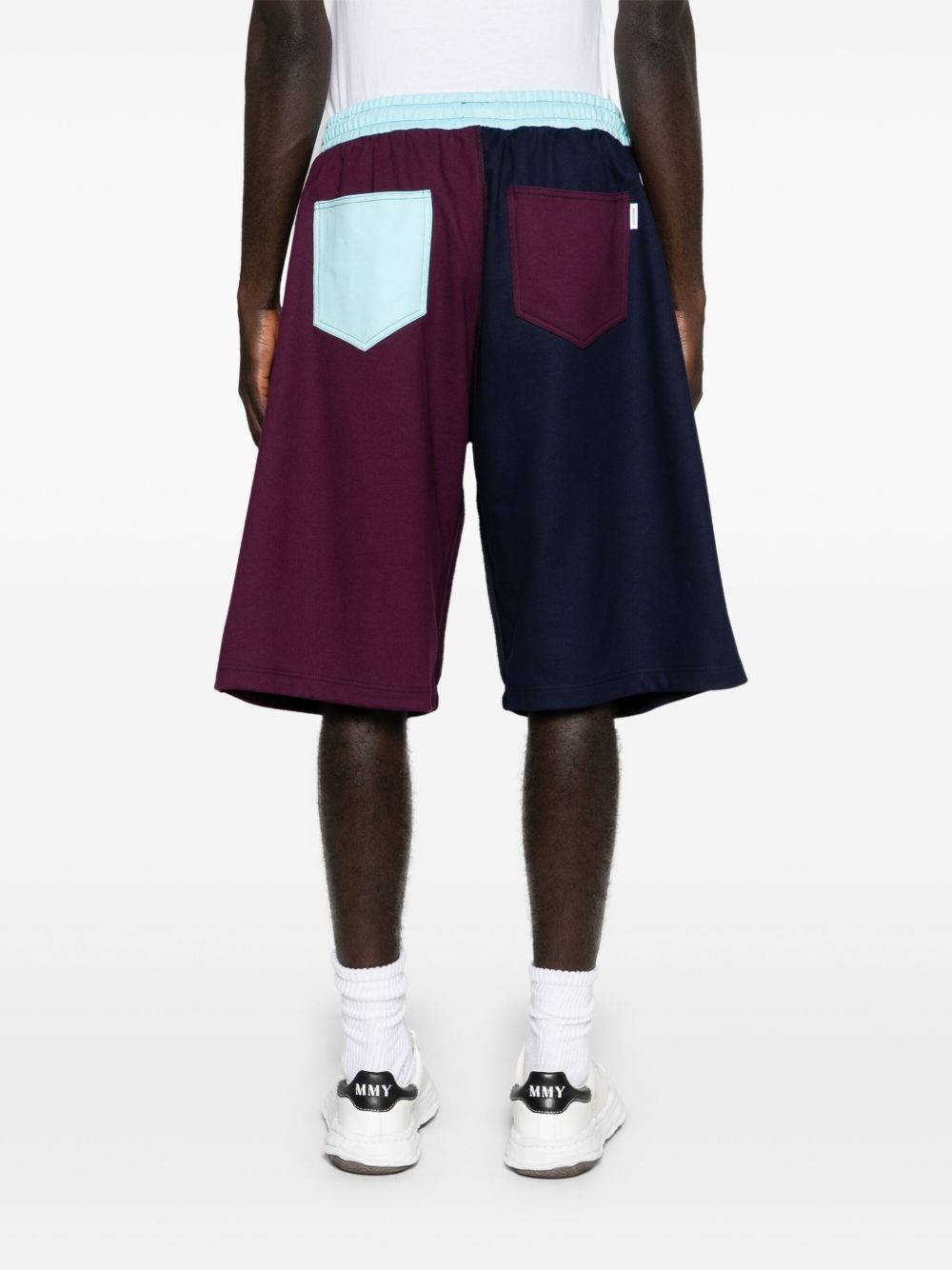 colour-block track shorts - 4