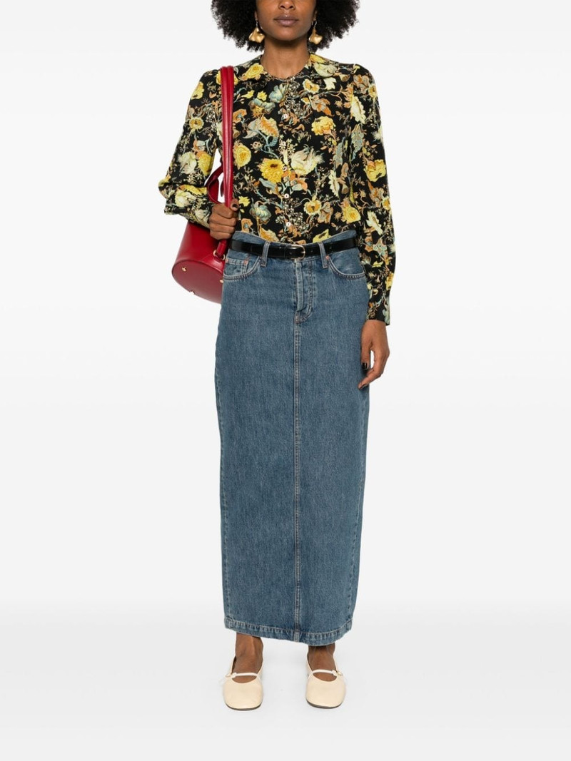 ULLA JOHNSON Veron floral-print silk blouse outlook