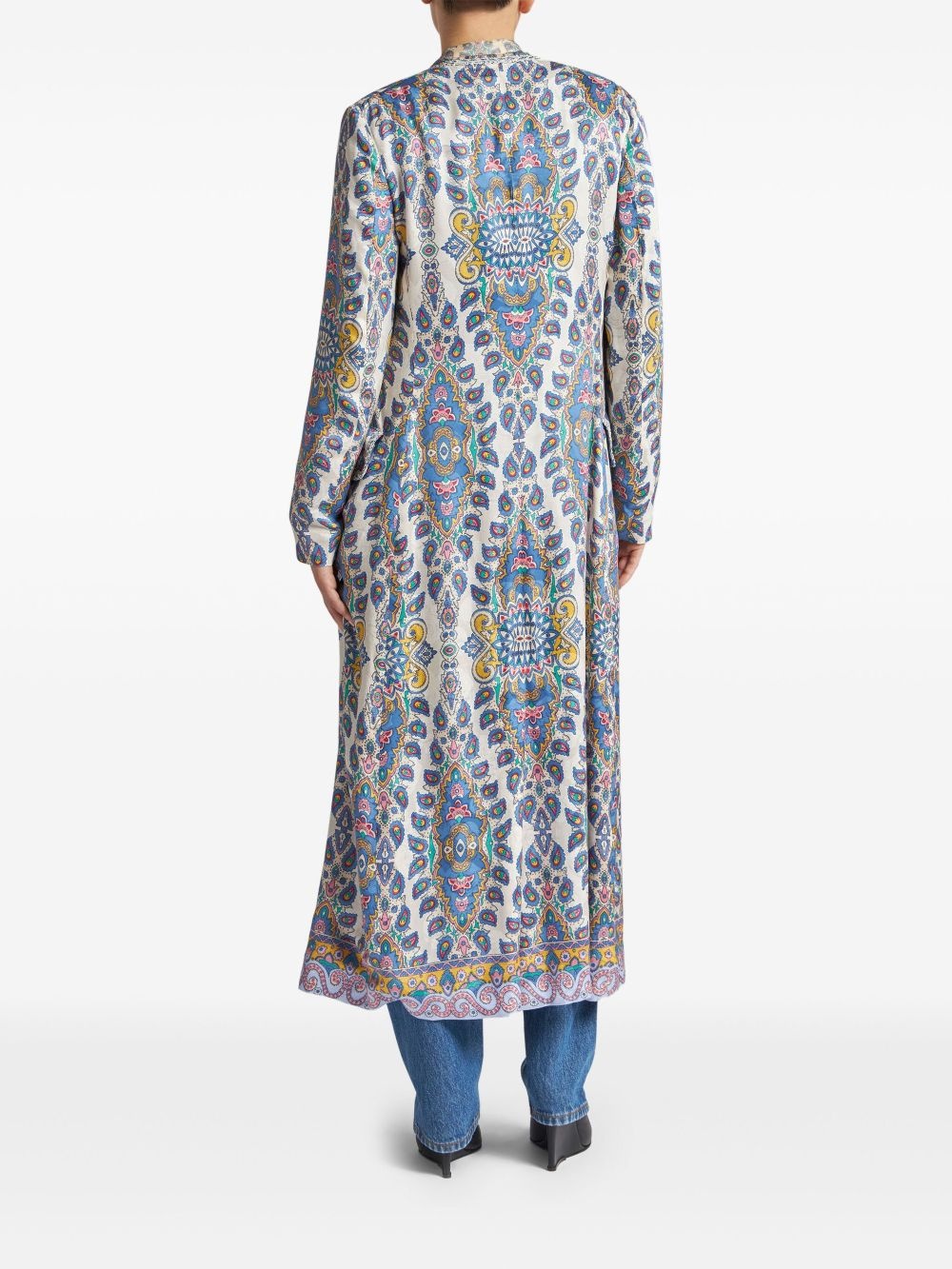 paisley-print duster coat - 3