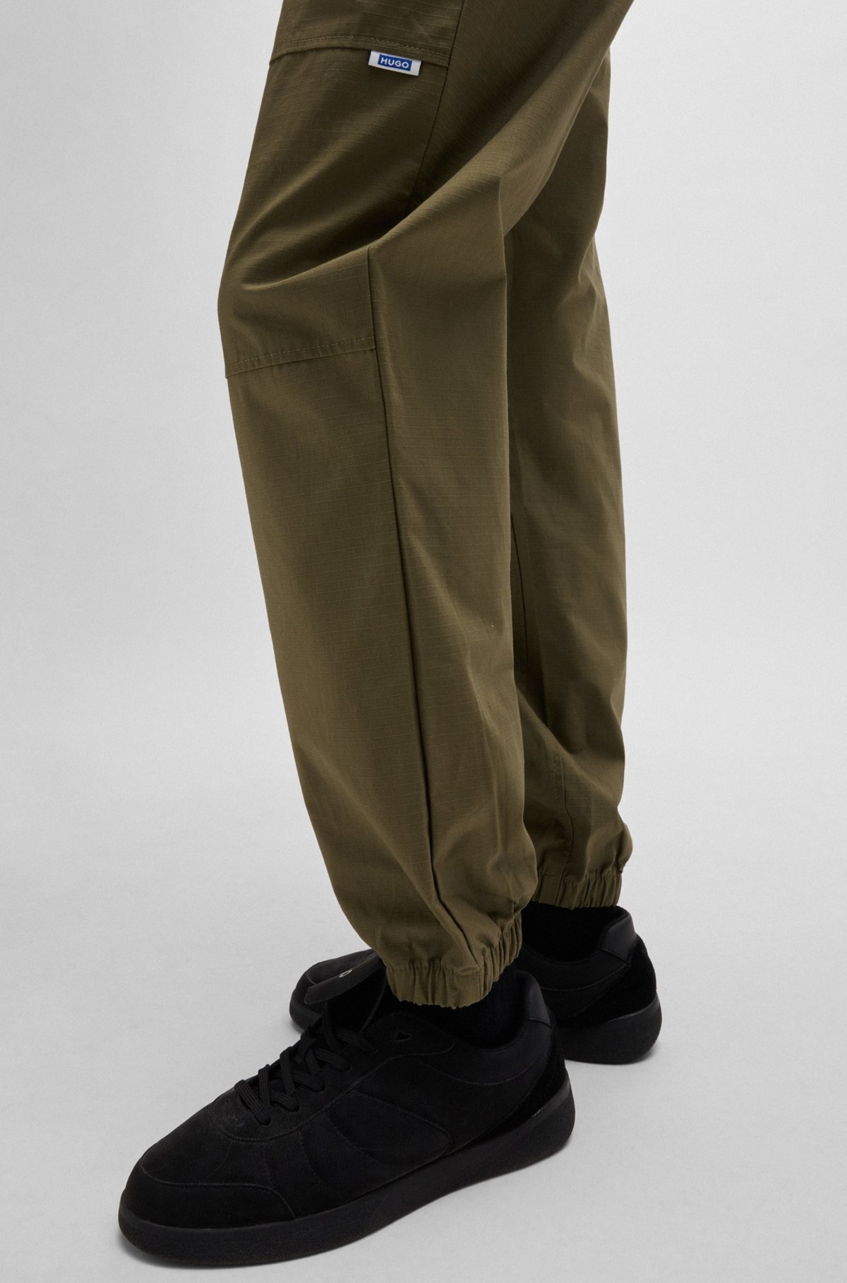 TAPERED-FIT TROUSERS IN STRUCTURED COTTON - 5