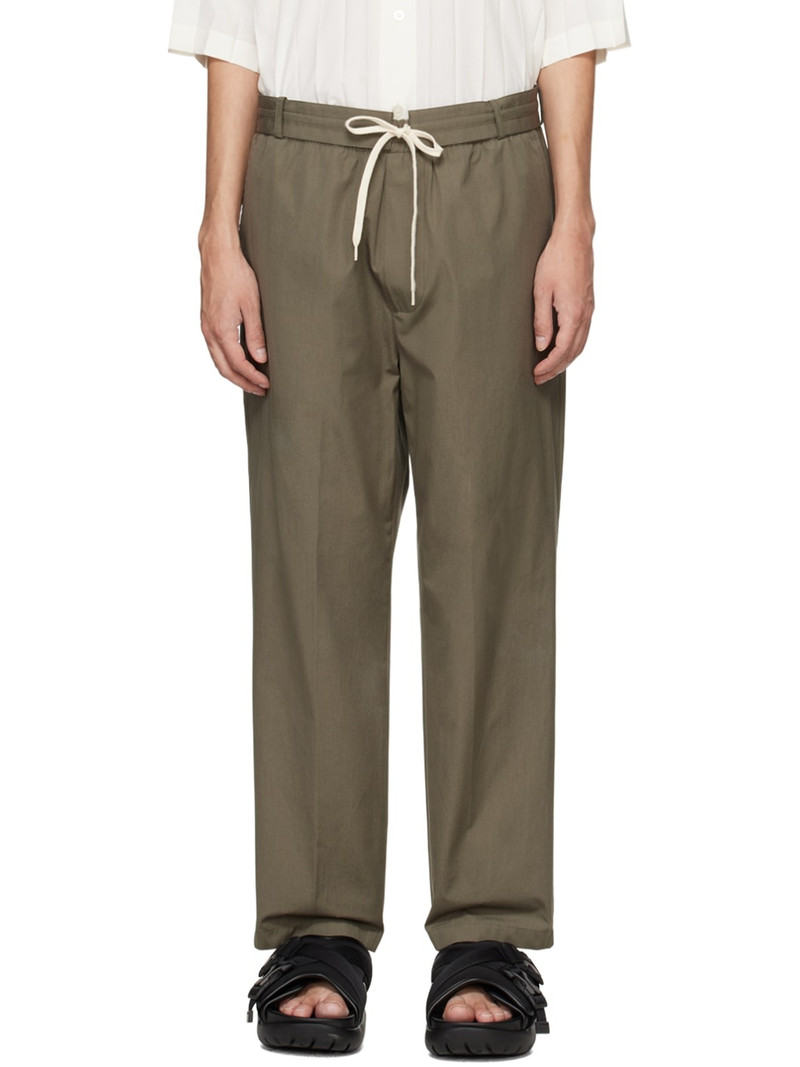 Khaki Drawstring Trousers - 1