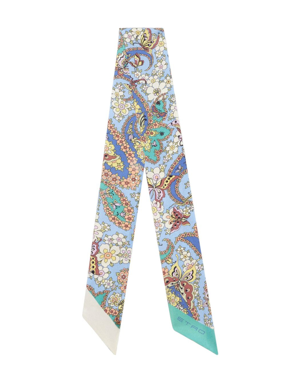 botanical-print silk scarf - 1
