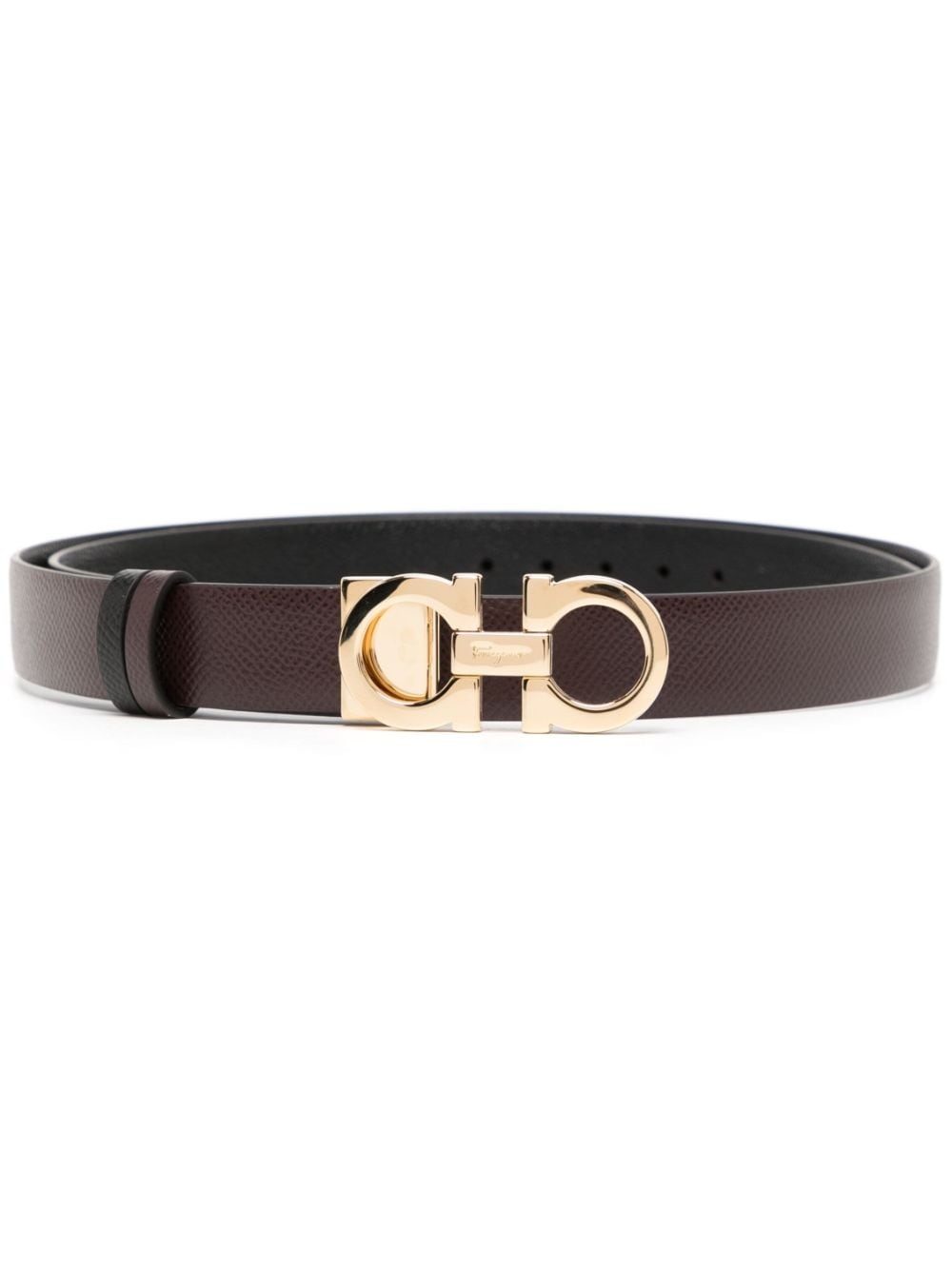 Gancini-buckle leather belt - 1