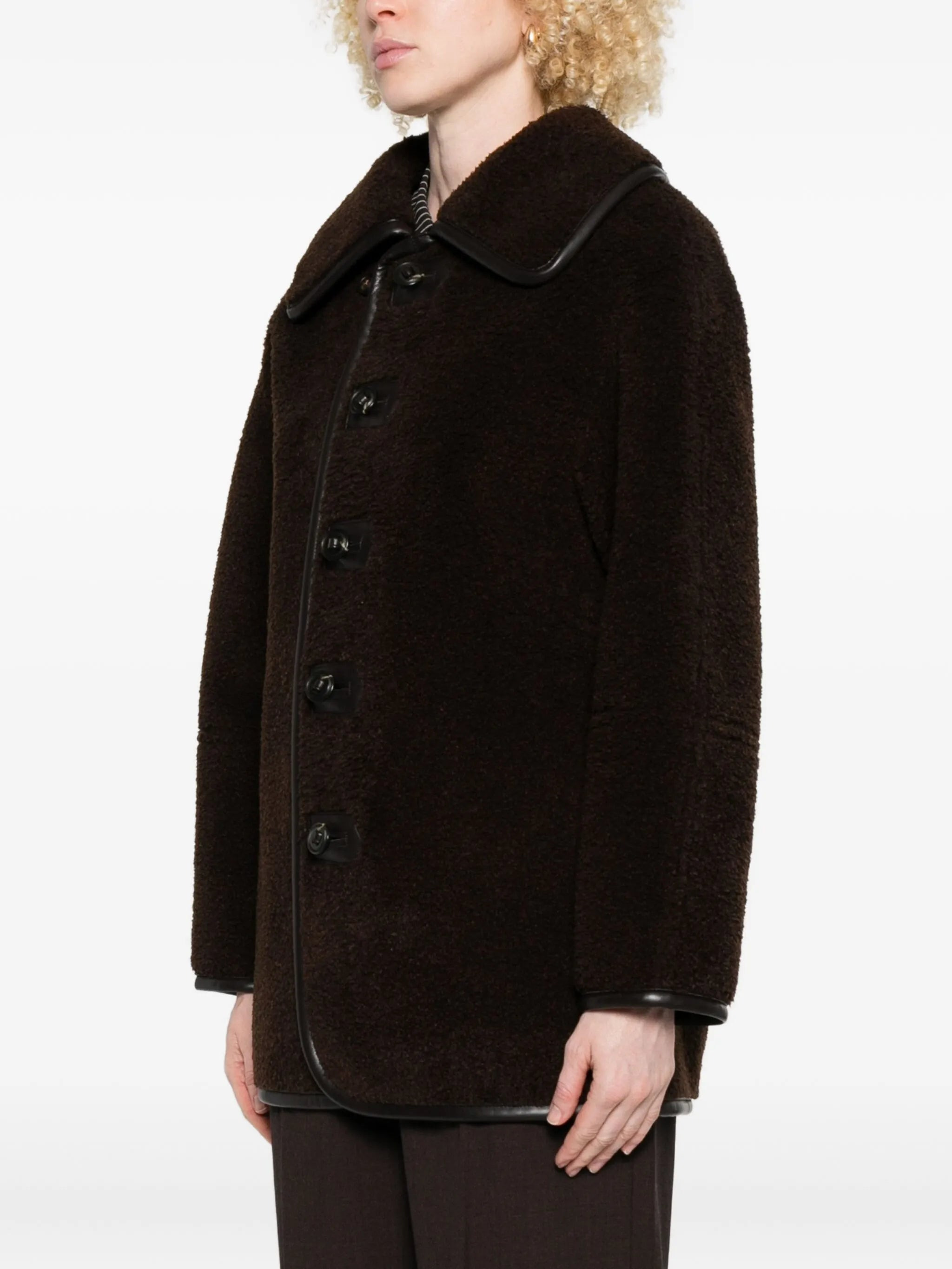Low Classic Reversible Button-detailed Teddy Jacket - 5