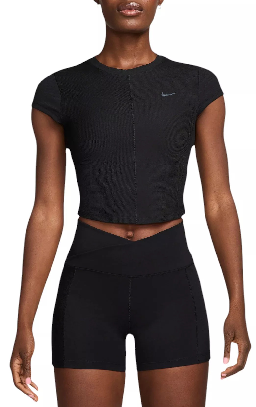 Nike Women's One Fitted Rib Dri-FIT Short-Sleeve Cropped Top - 1