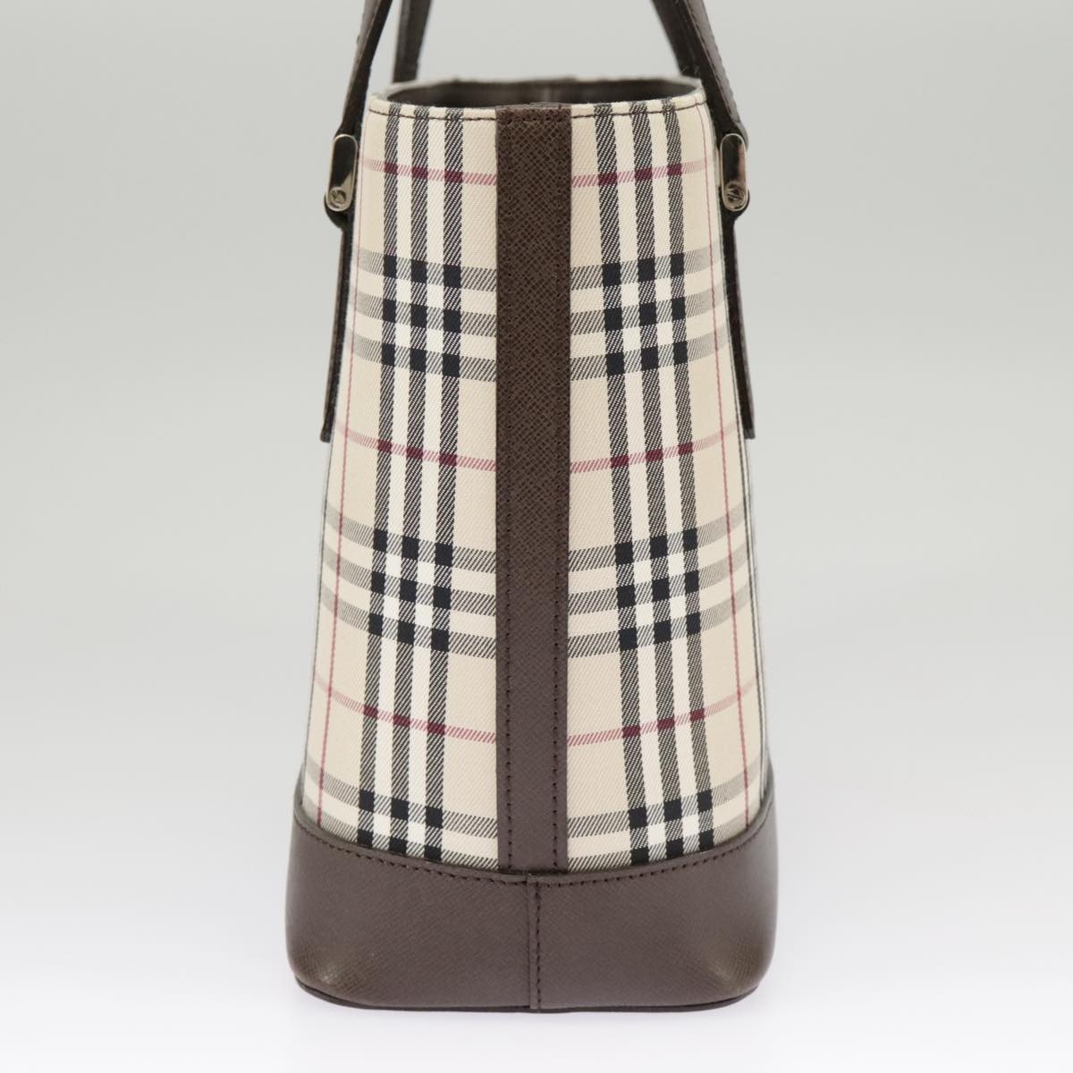 Burberry Nova Check Hand Bag Canvas Leather Beige - 4