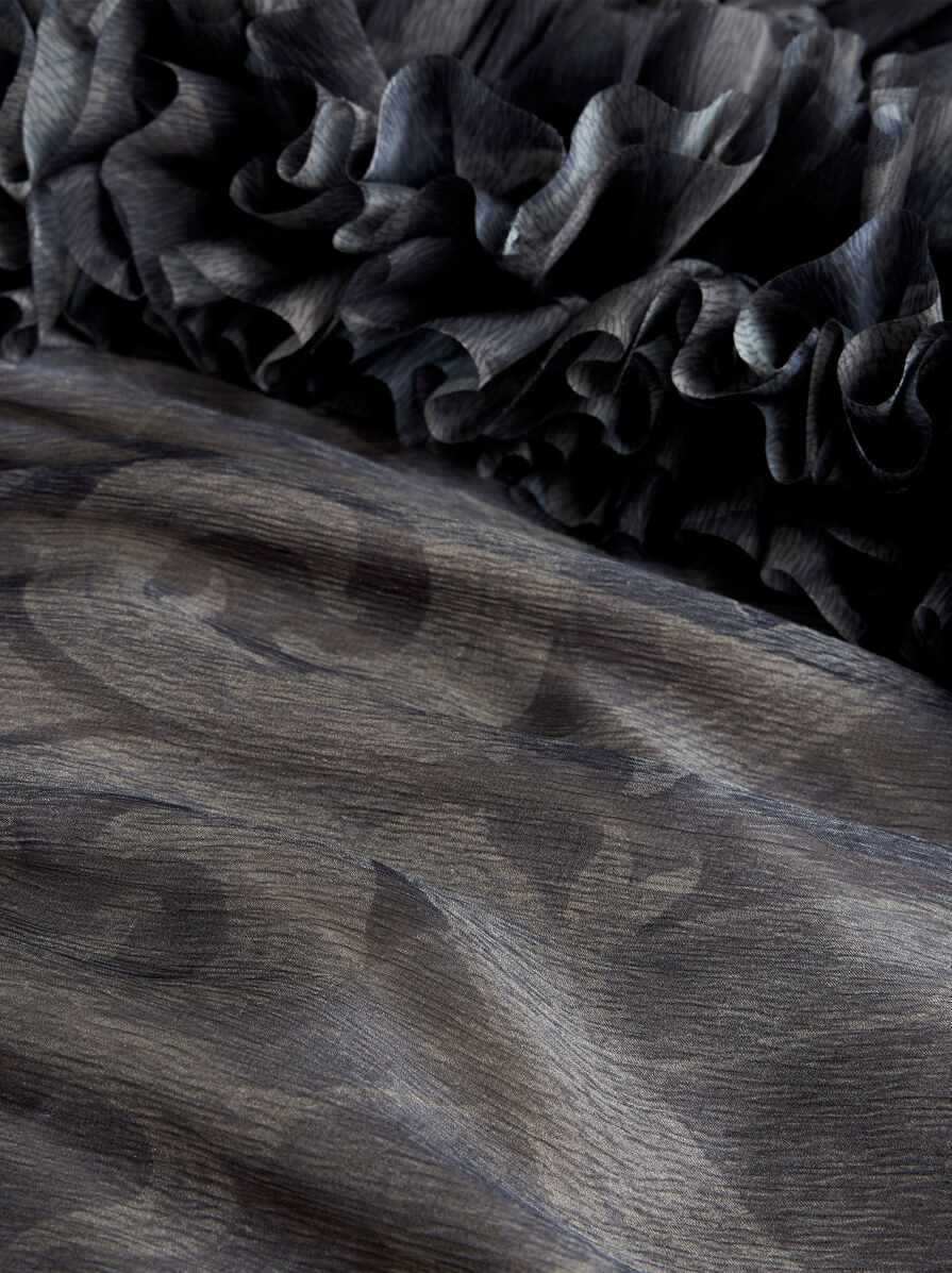 PRINTED SILK DRESS WITH RUCHING - 5
