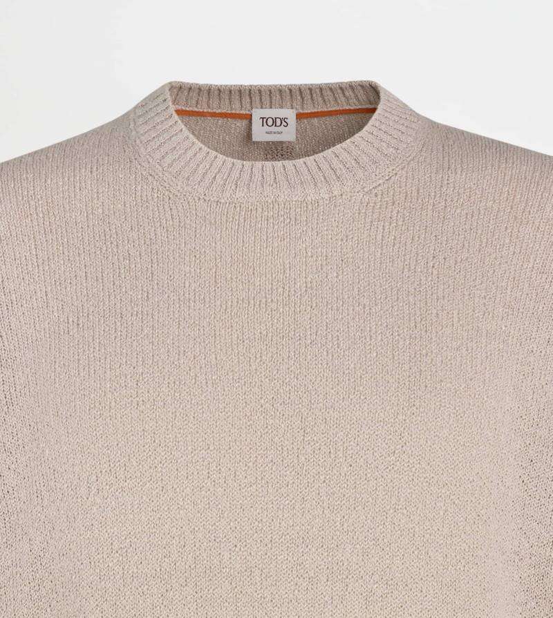 ROUND-NECK PULLOVER IN COTTON - BEIGE 7