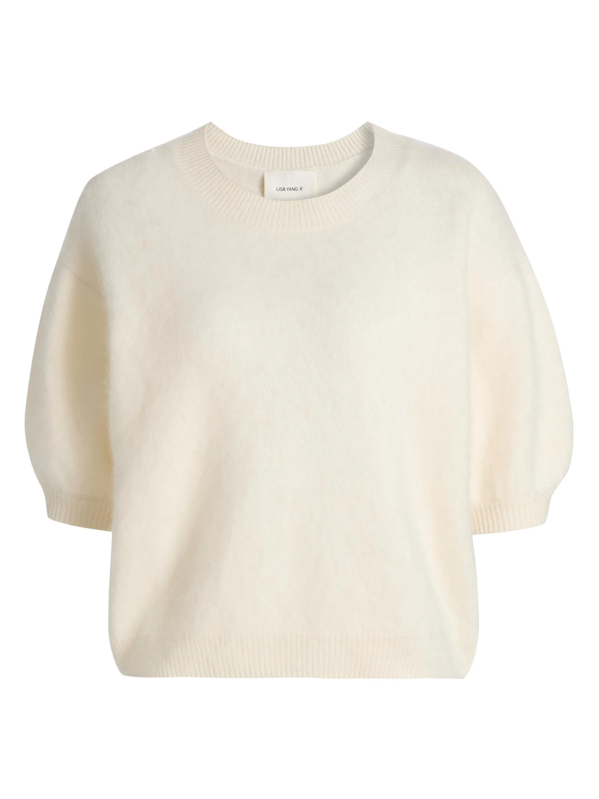 Women's Juniper Cashmere Crop Sweater - Cream - 1