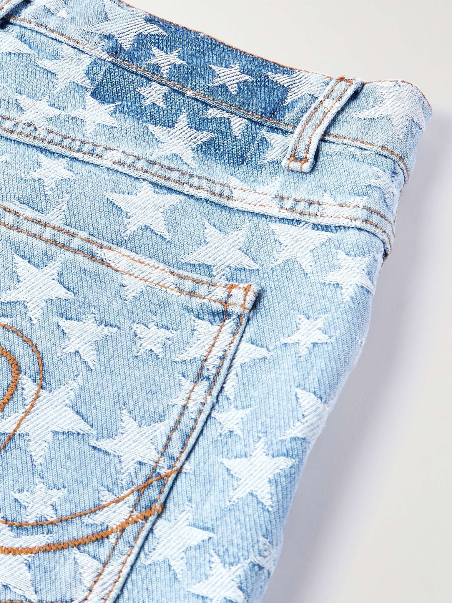 Straight-Leg Denim-Jacquard Shorts - 5