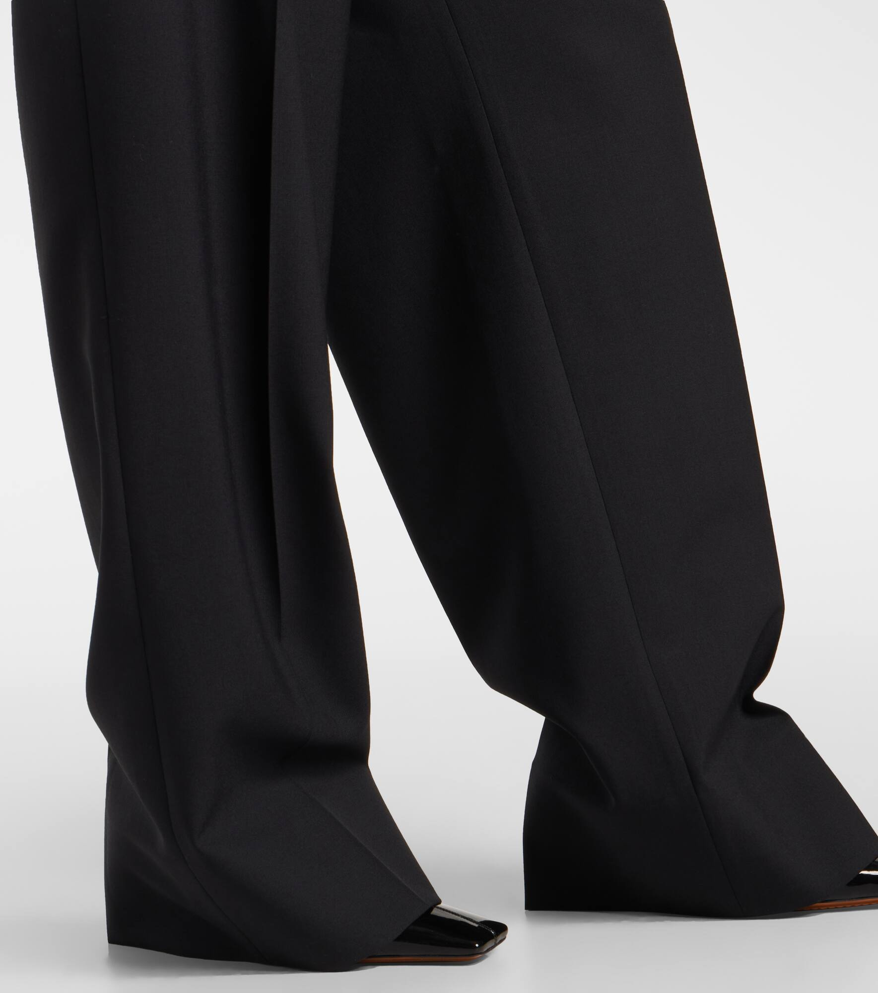 High-rise wool wide-leg pants - 5