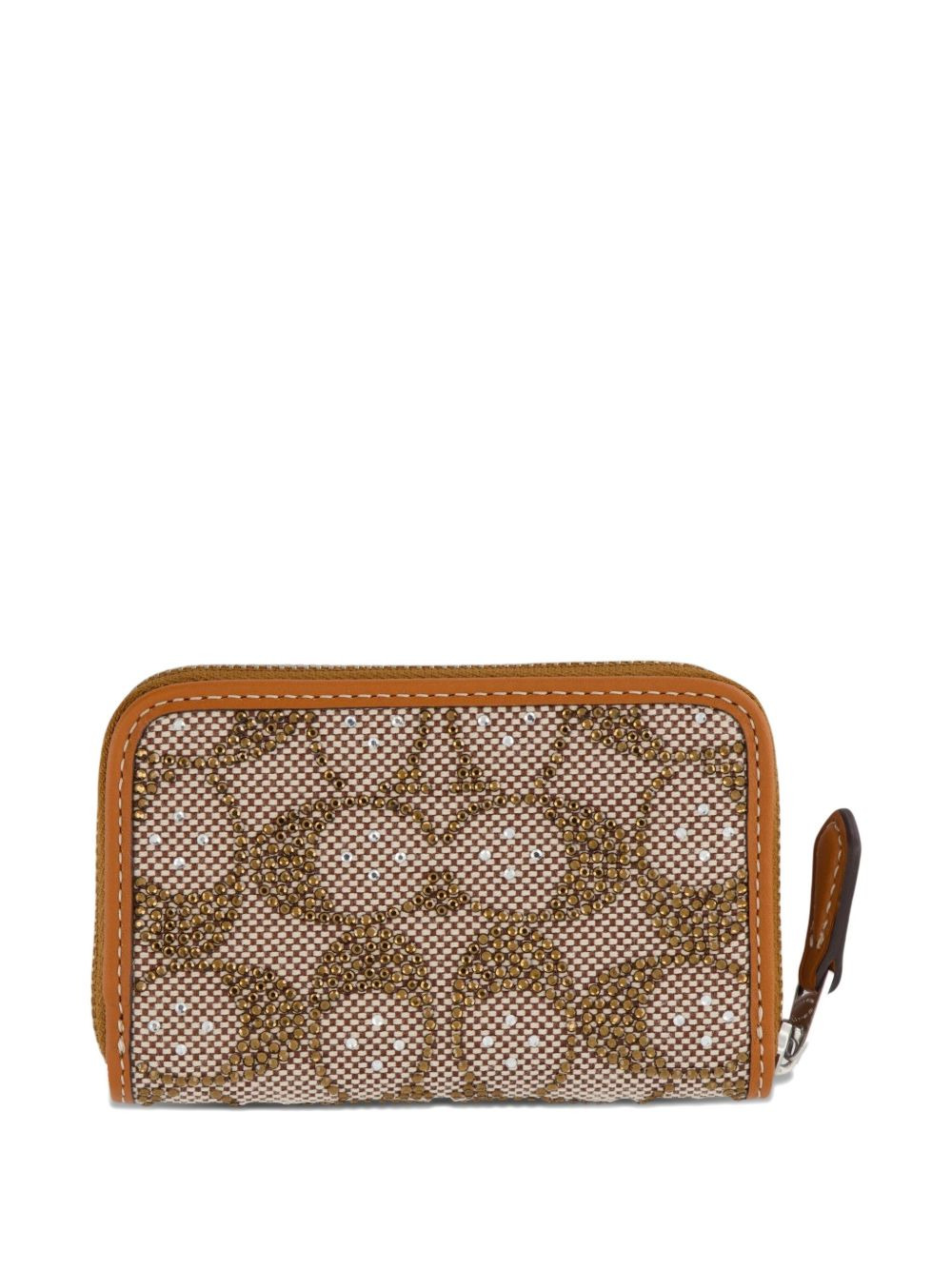 crystal-embellished jacquard cardholder - 2