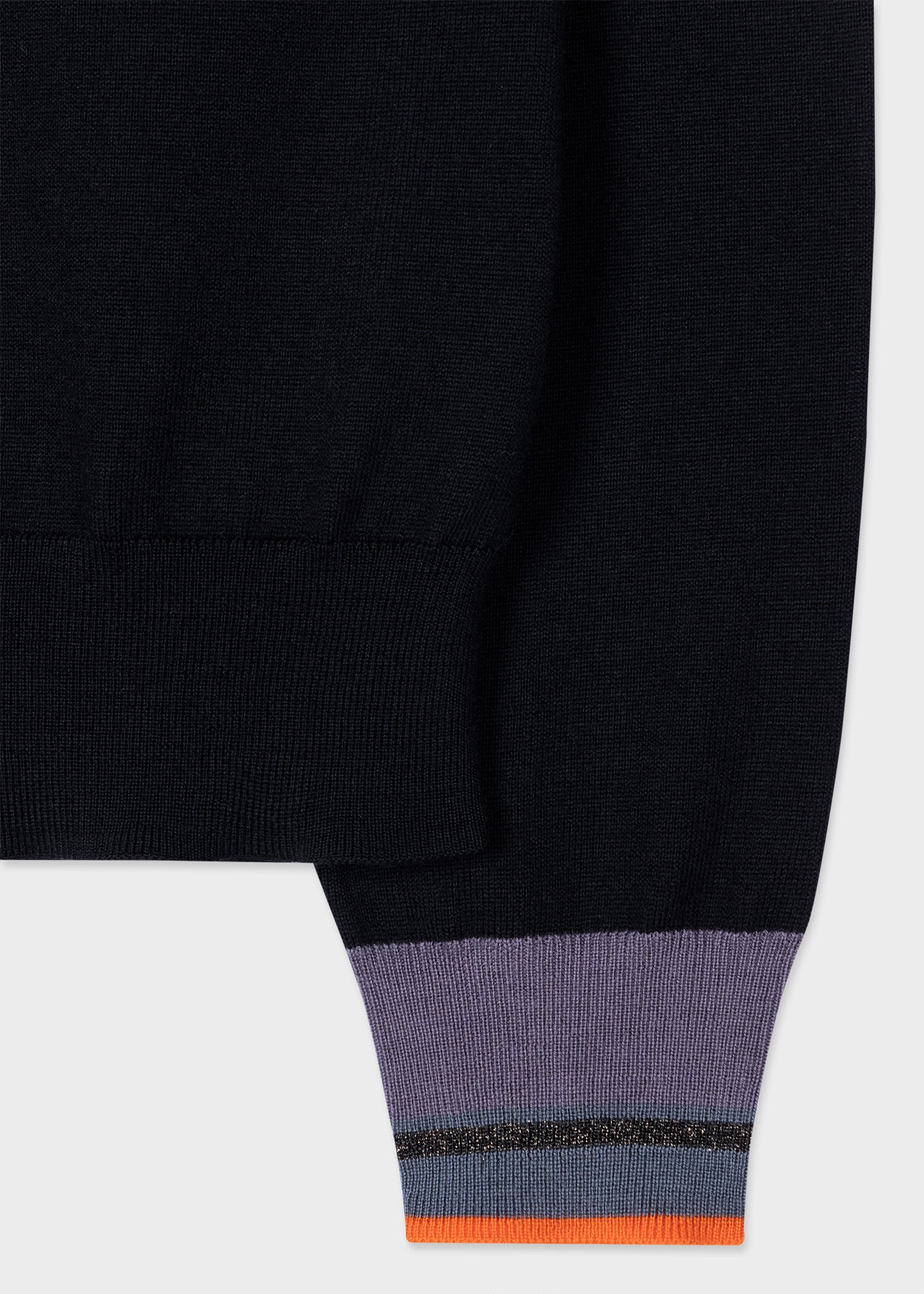 Wool Blend Contrast Cuff Cardigan - 2