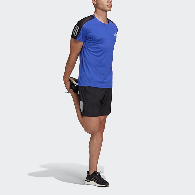 adidas Own The Run Tee Running Short Sleeve Men's Blue FT1431 - 3