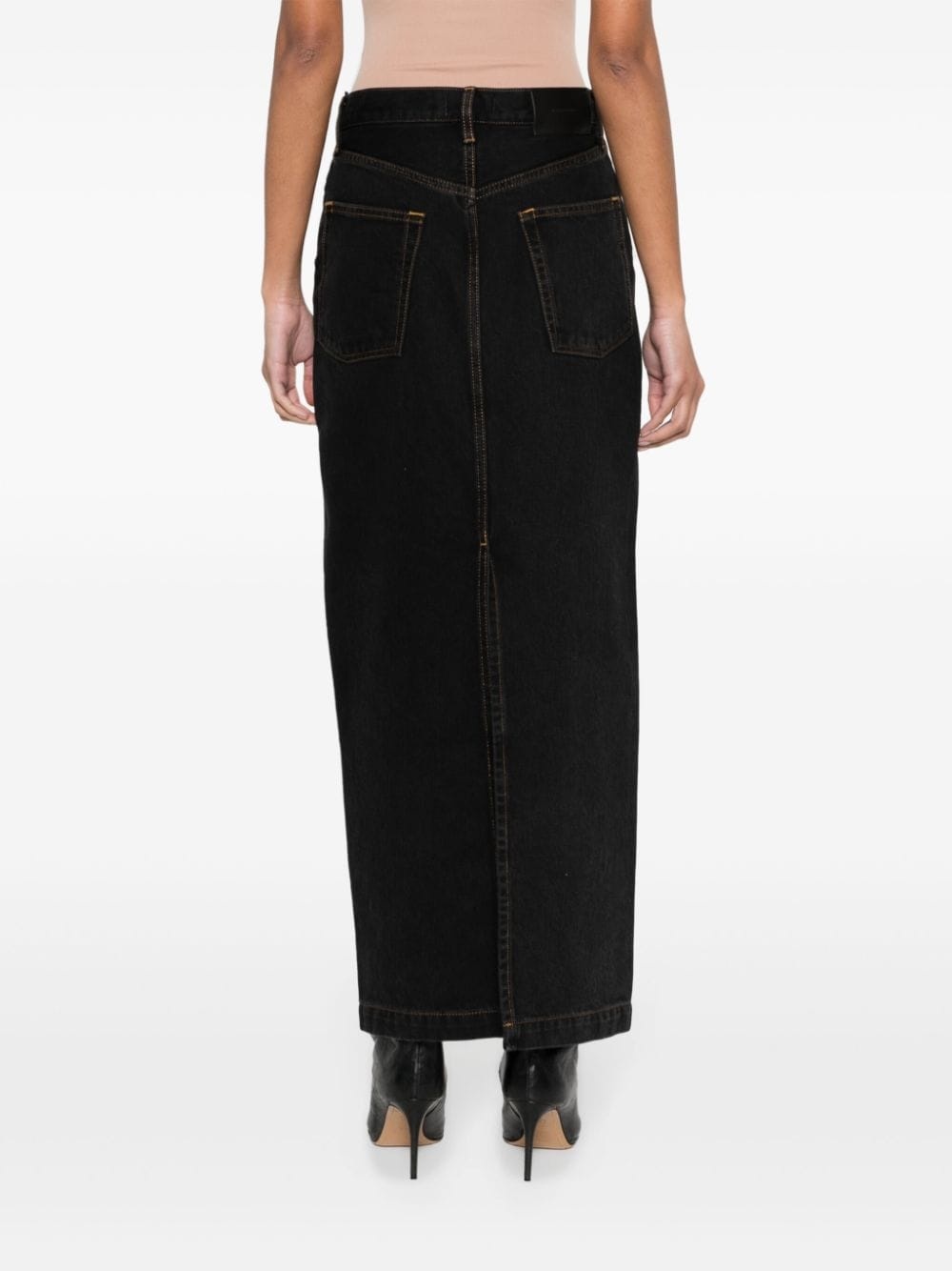 straight denim maxi skirt - 4