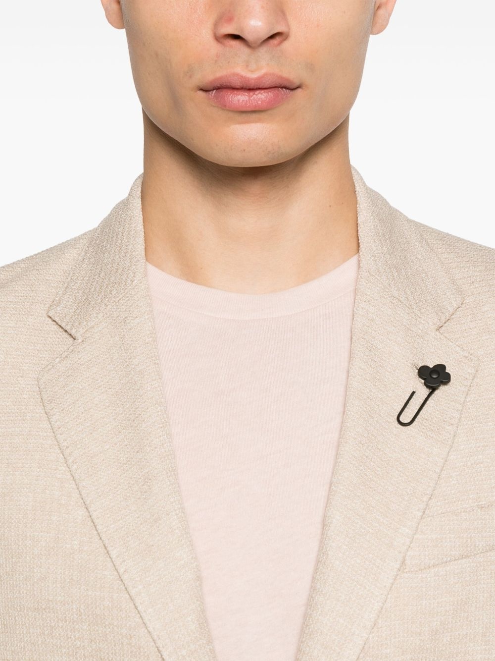 brooch-detail blazer - 5
