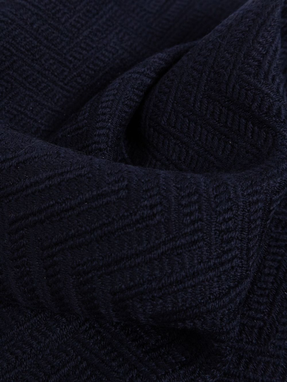 herringbone-pattern wool scarf - 3