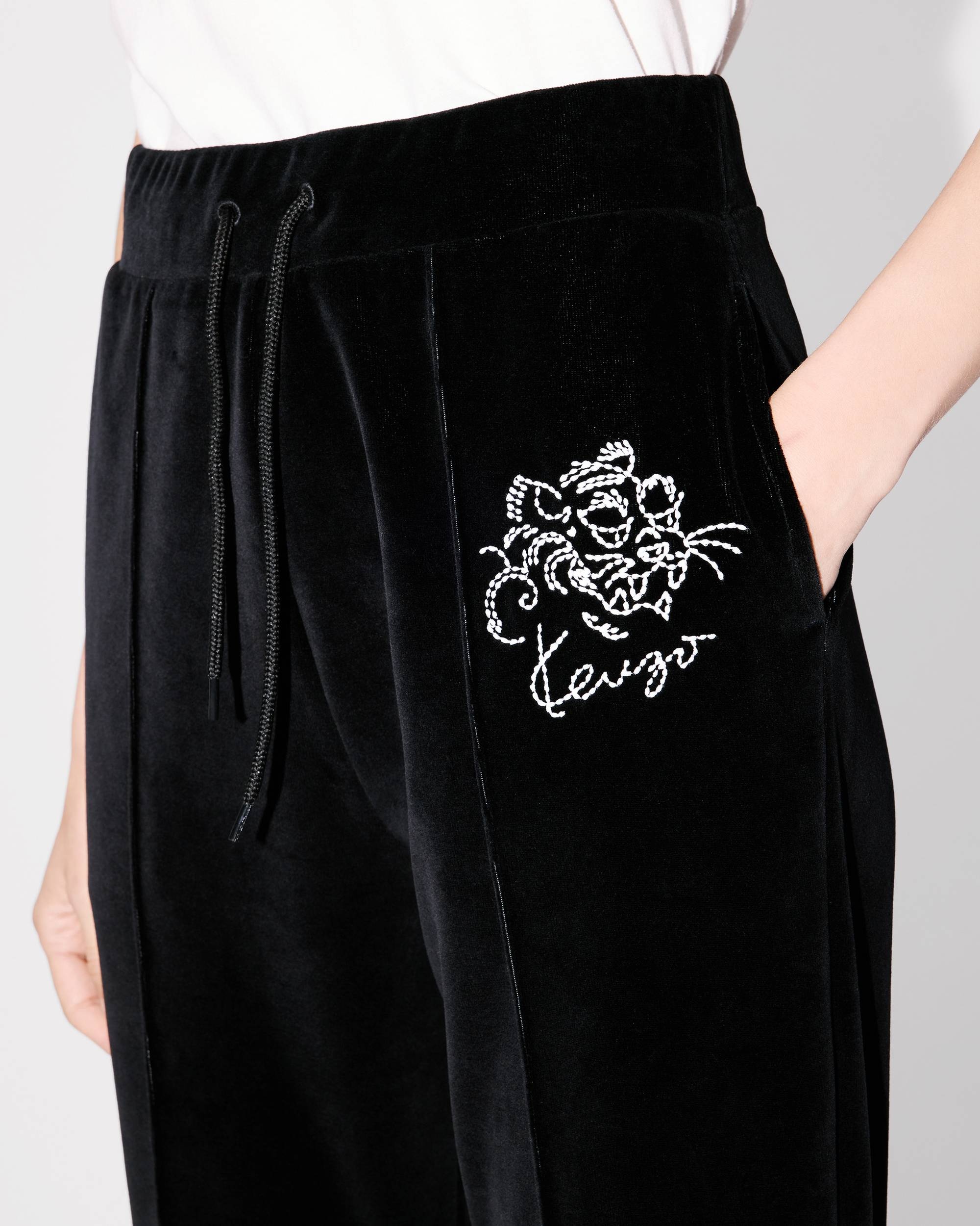 'KENZO Star Tiger' embroidered velvet track pants - 6