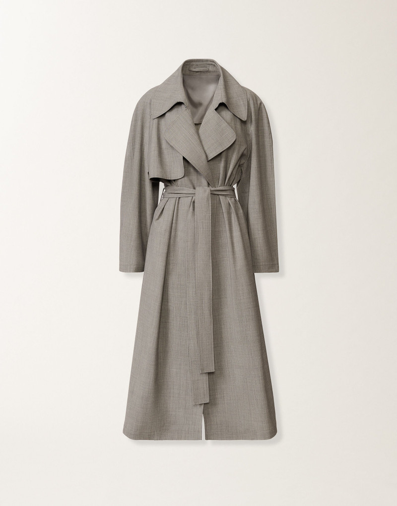 Trench coat in lightweight bi-stretch wool 1