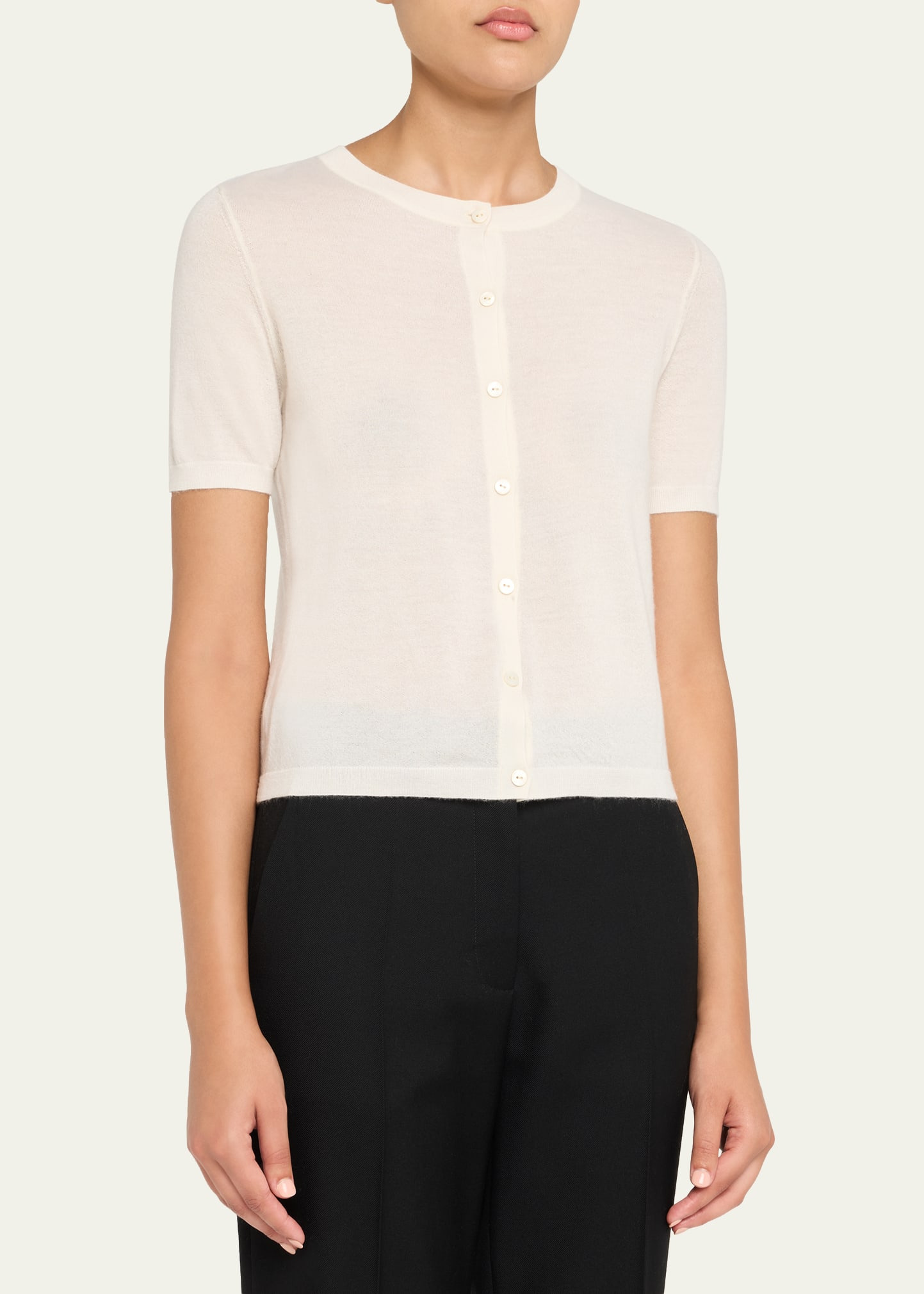 Charlotte Short-Sleeve Cashmere Cardigan - 4