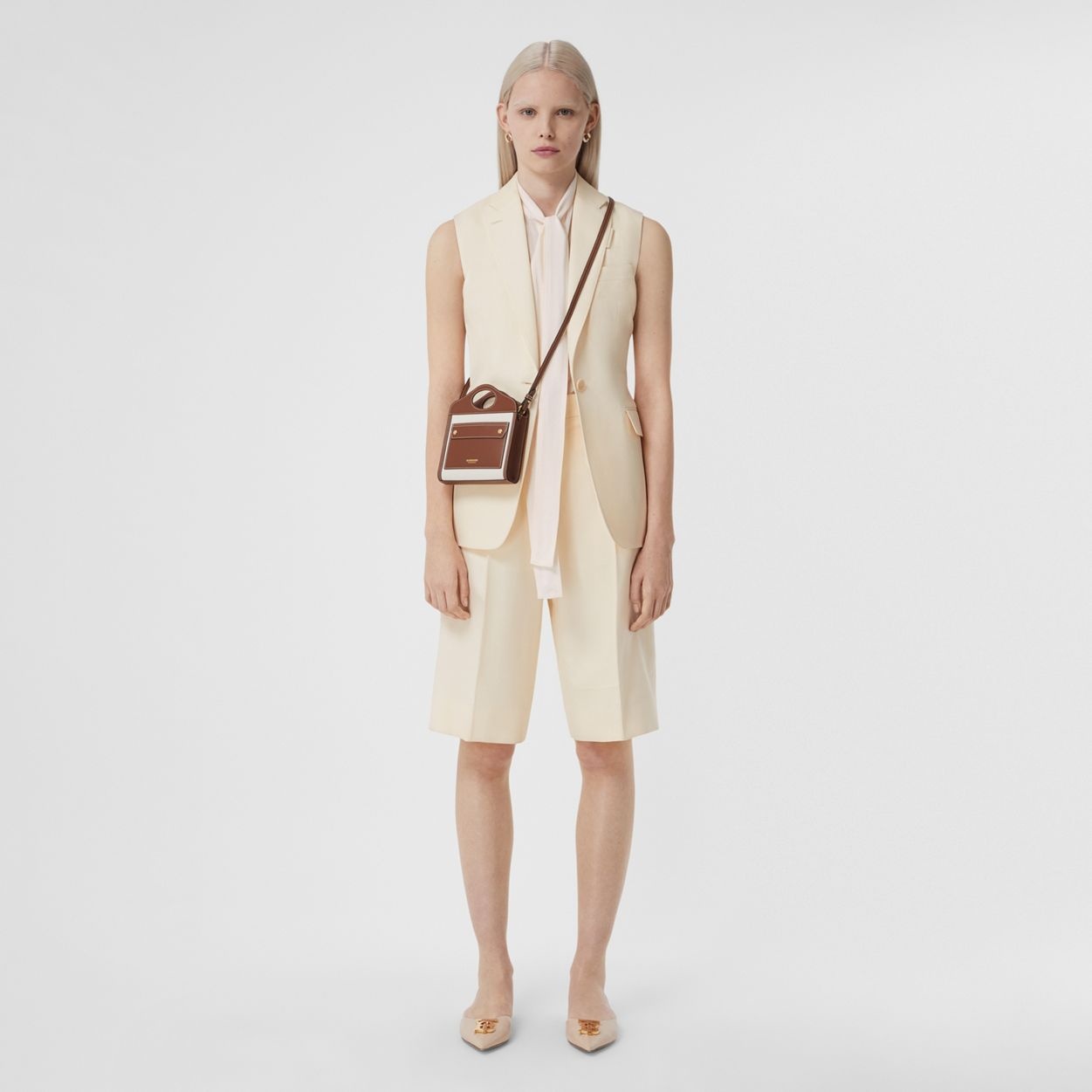 Micro Two-tone Canvas and Leather Pocket Bag - 6