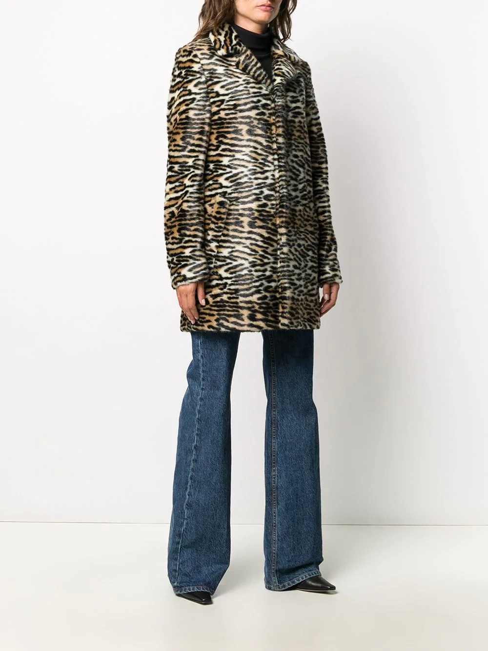 faux-fur lynx print coat - 3