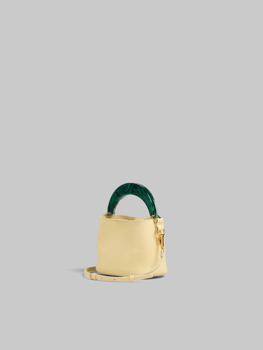 VENICE MINI BUCKET BAG IN LIGHT YELLOW LEATHER - 3