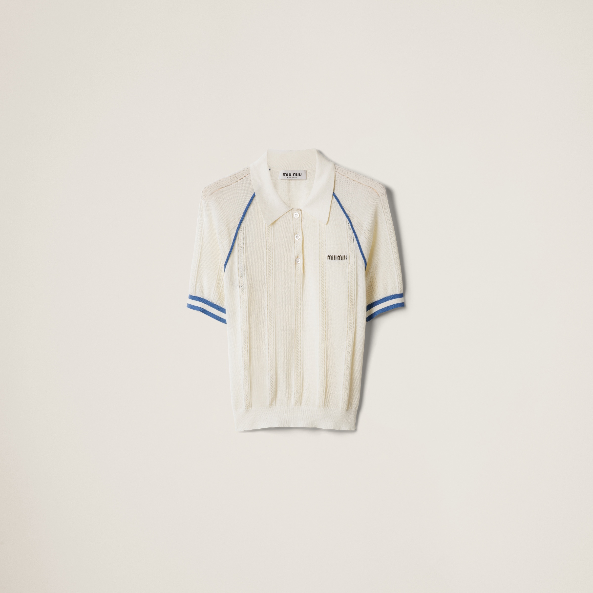 Cotton knit polo shirt - 1
