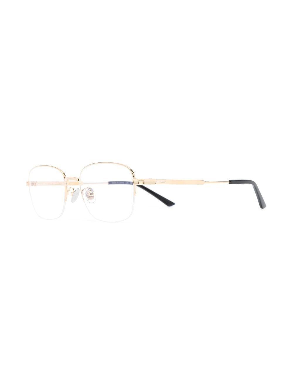 square-frame engraved-logo glasses - 2