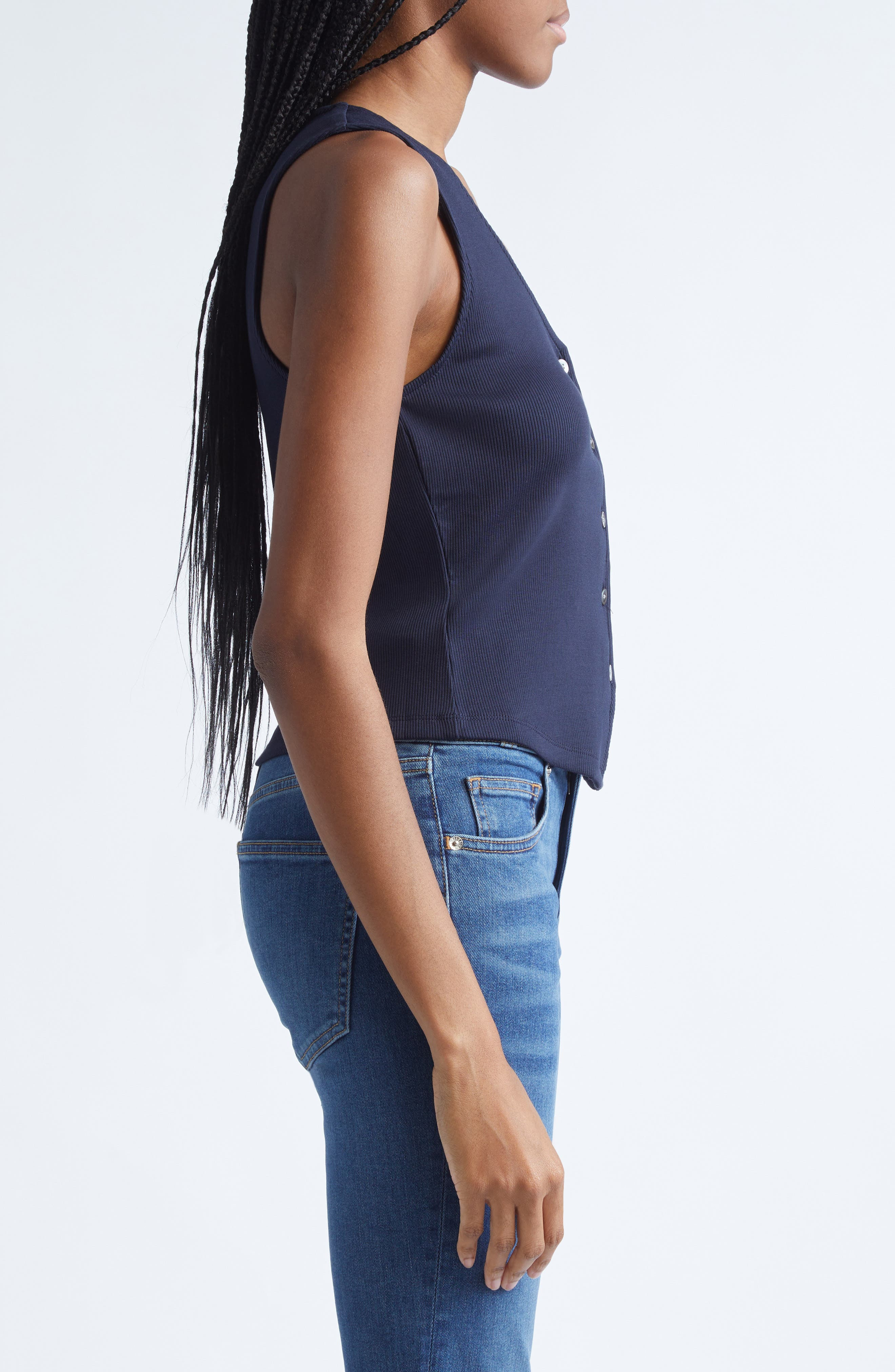 Veronica Beard Hoorne Rib Vest in Navy at Nordstrom - 4
