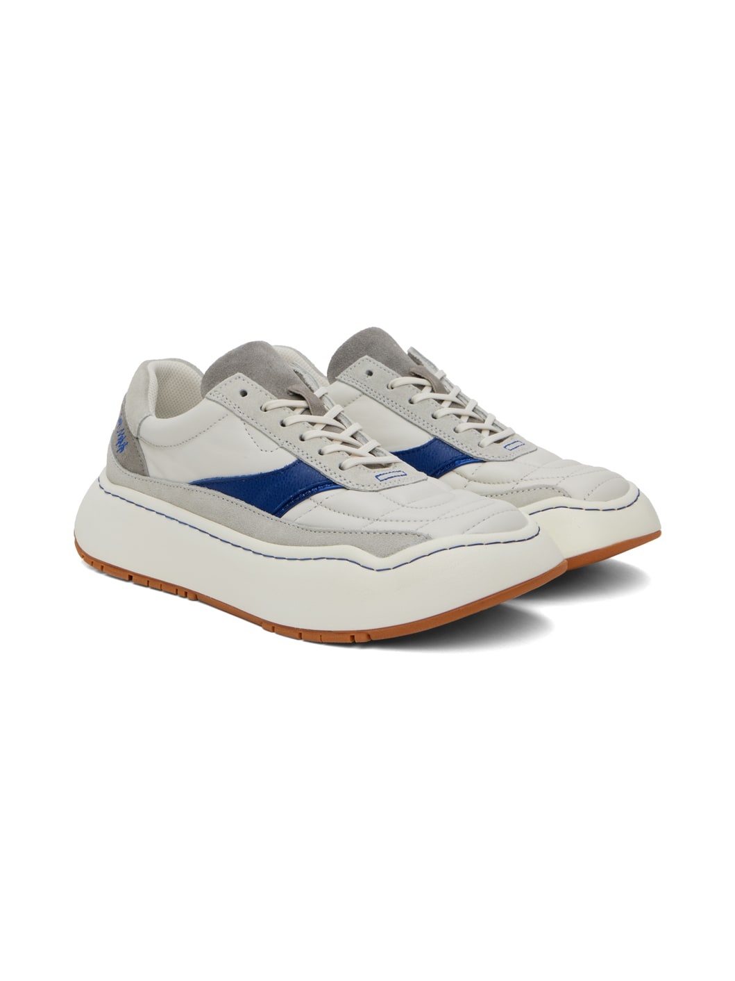 Off-White & Gray Log WEM Sneakers - 4