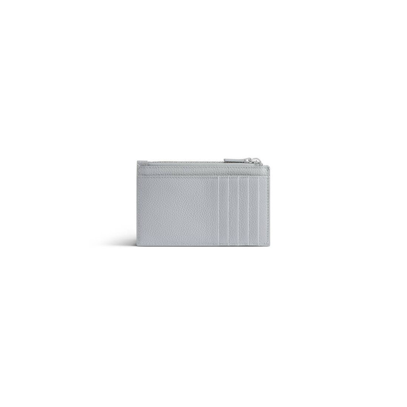 BALENCIAGA Men's Cash Large Long Coin And Card Holder in Grey/black/white outlook