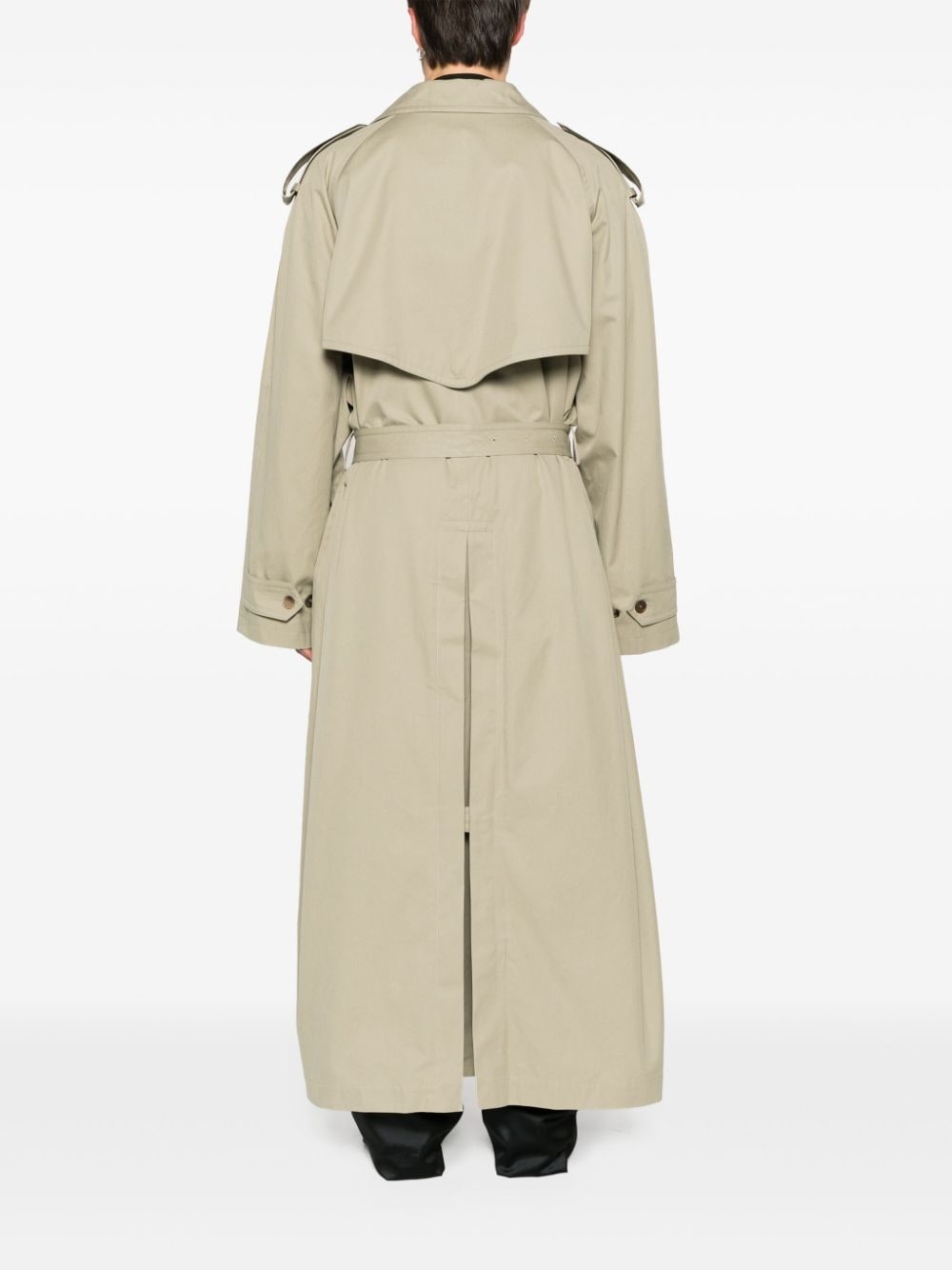 belted maxi trench coat - 4
