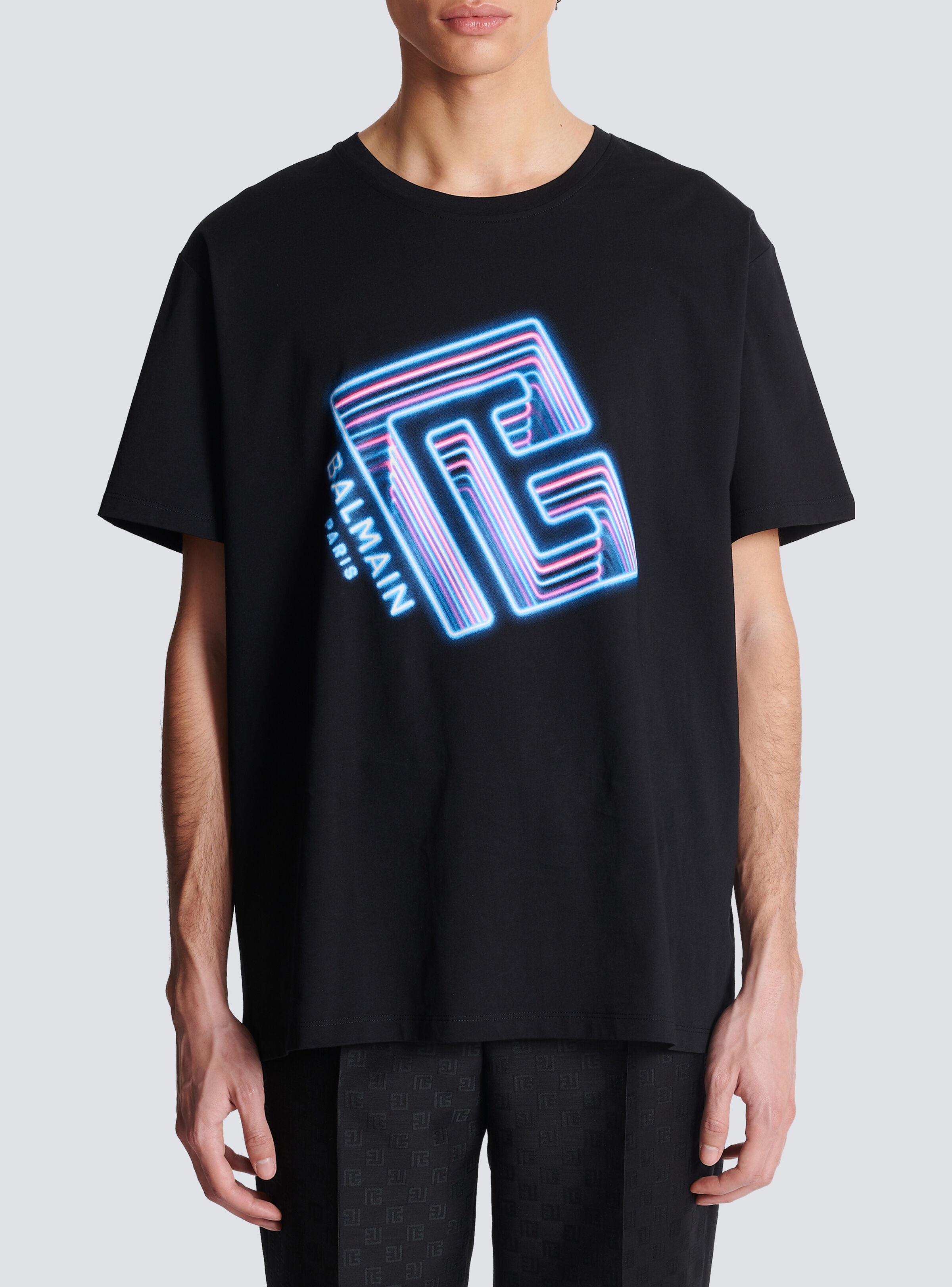 T-shirt with neon printed labyrinth logo - 5