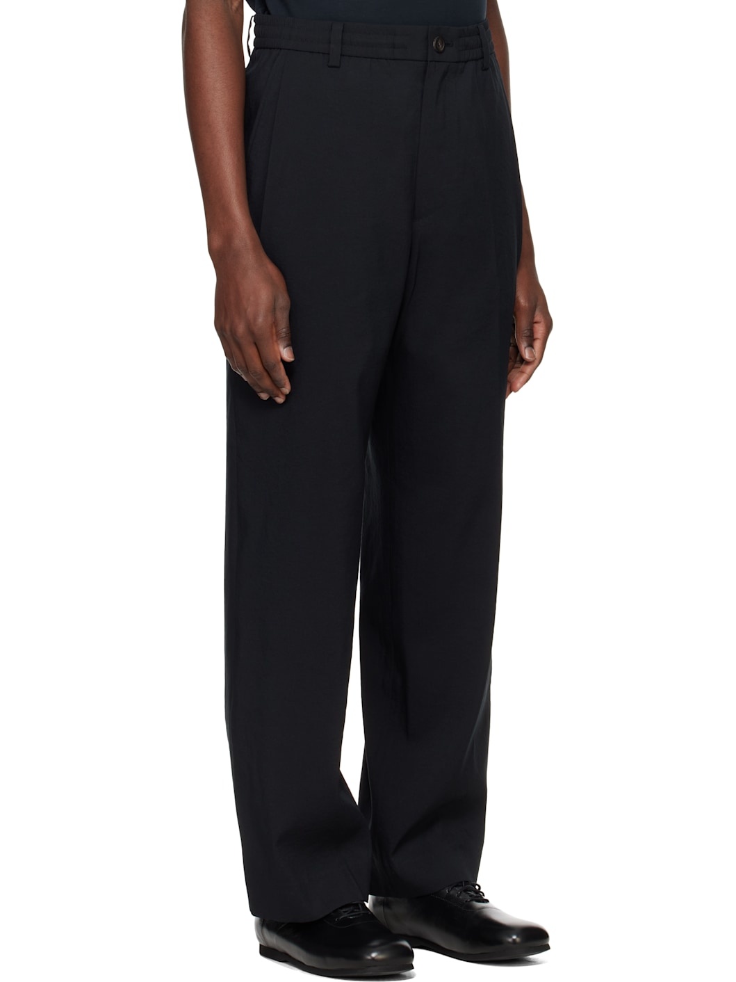 Black Terry Banding Trousers - 2