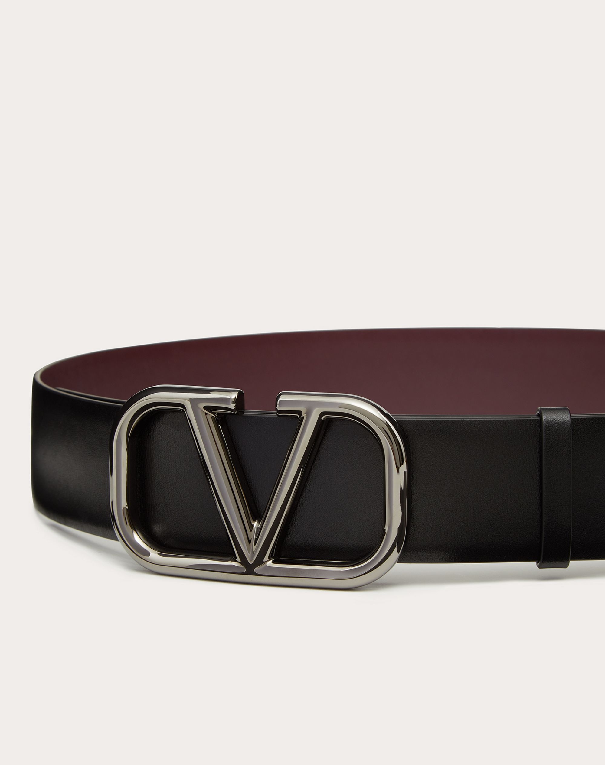 REVERSIBLE VLogo Signature BELT IN GLOSSY CALFSKIN 40 MM / 1.6 IN. - 2