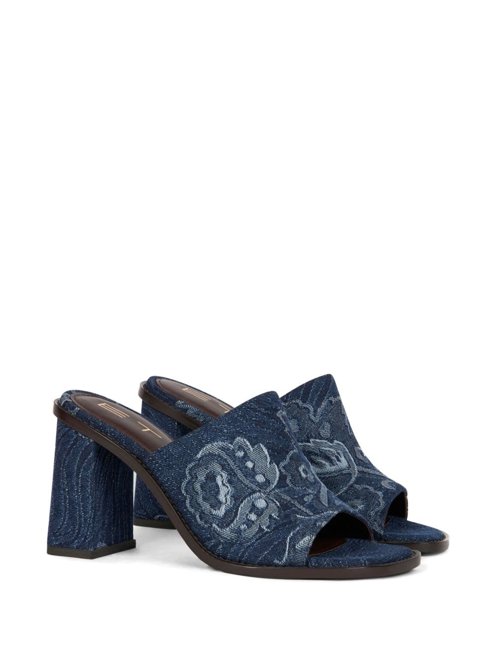 jacquard denim mules - 2