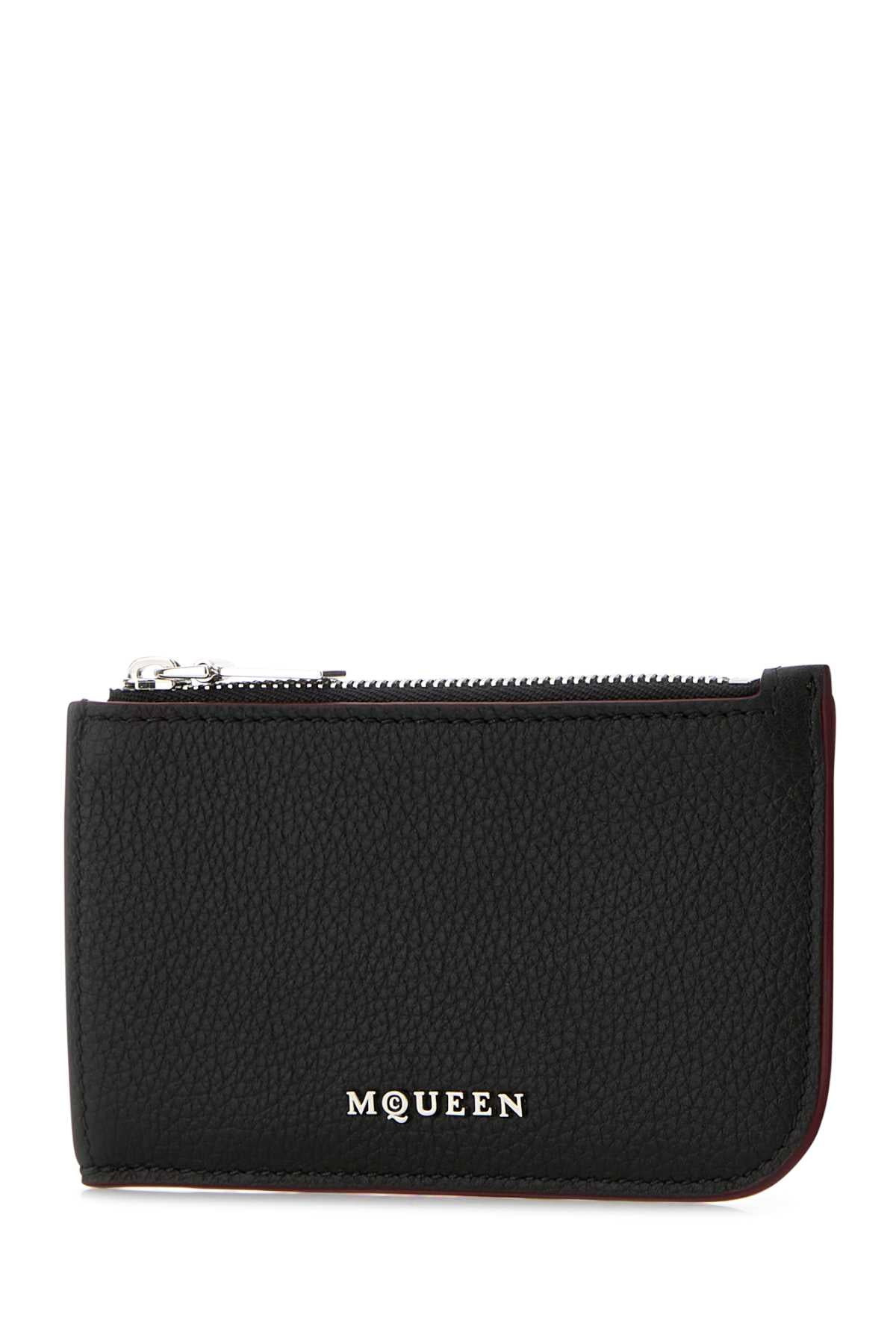 Alexander Mcqueen Men Black Leather Card Holder - 2