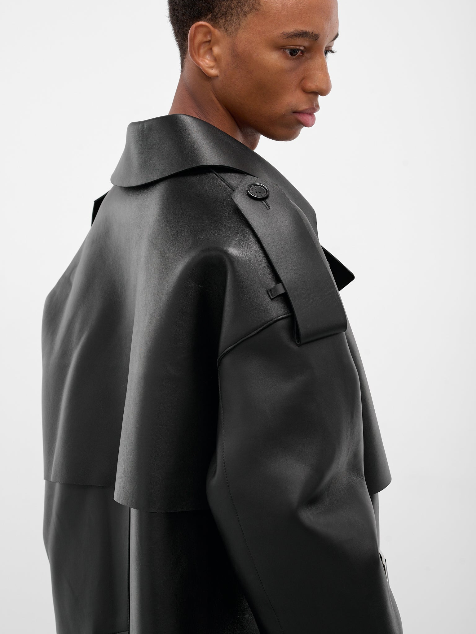 Black Sheep Leather Trench Coat - 5