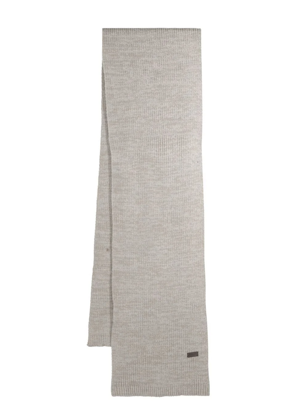 ribbed logo-patch scarf - 1