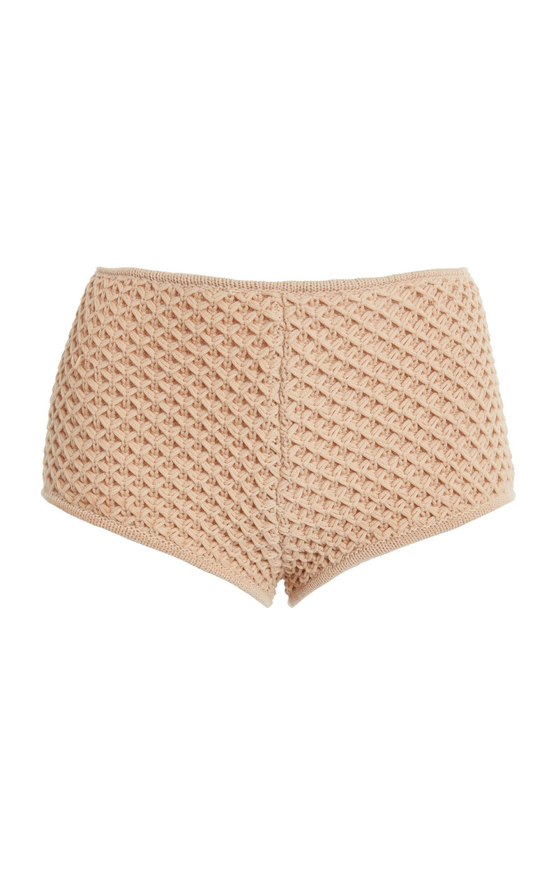 Cotton Knit Mesh Shorts khaki - 1