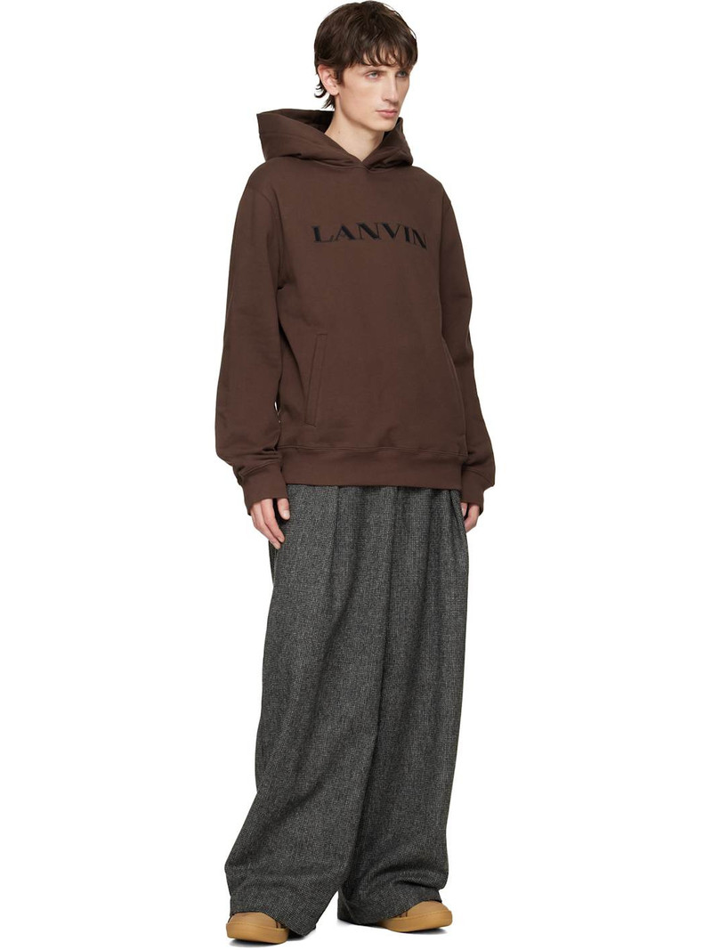 Lanvin Tan & Black Curb Leather Sneakers outlook