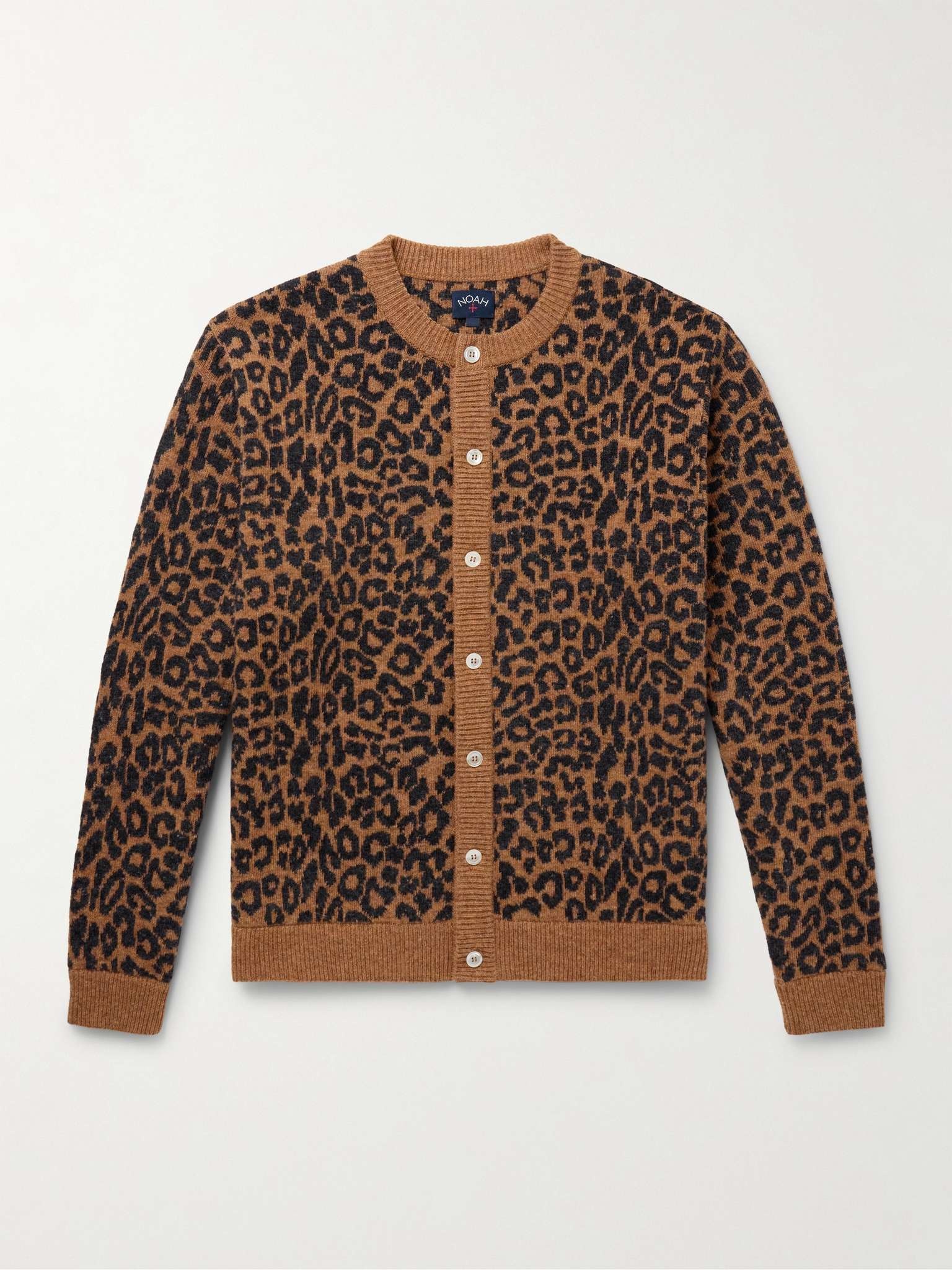 Leopard-Jacquard Wool Cardigan - 1