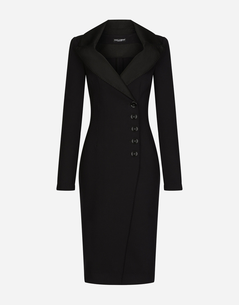 Technical jersey midi coat dress 1